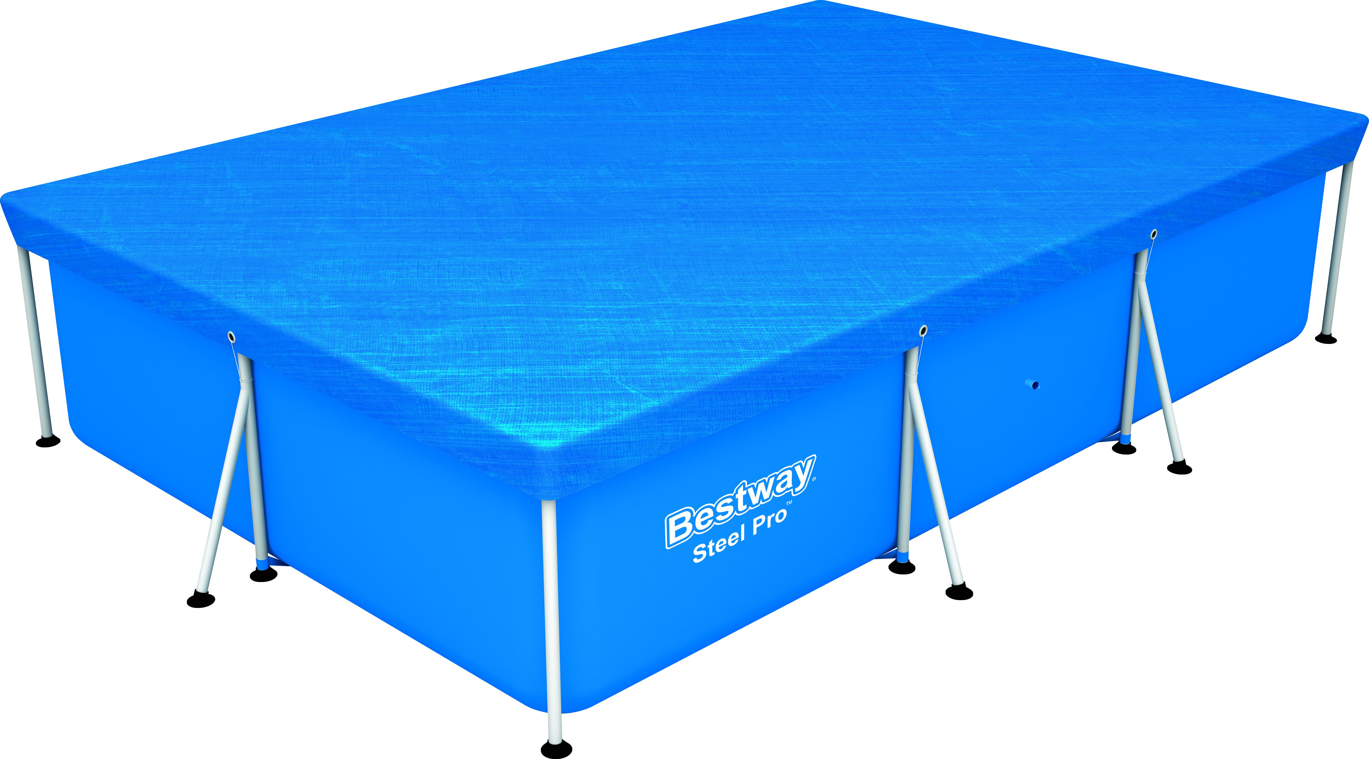 Изображение товара Покрывало для прямоугольного каркасного бассейна Bestway Flowclear 304х205 см синий