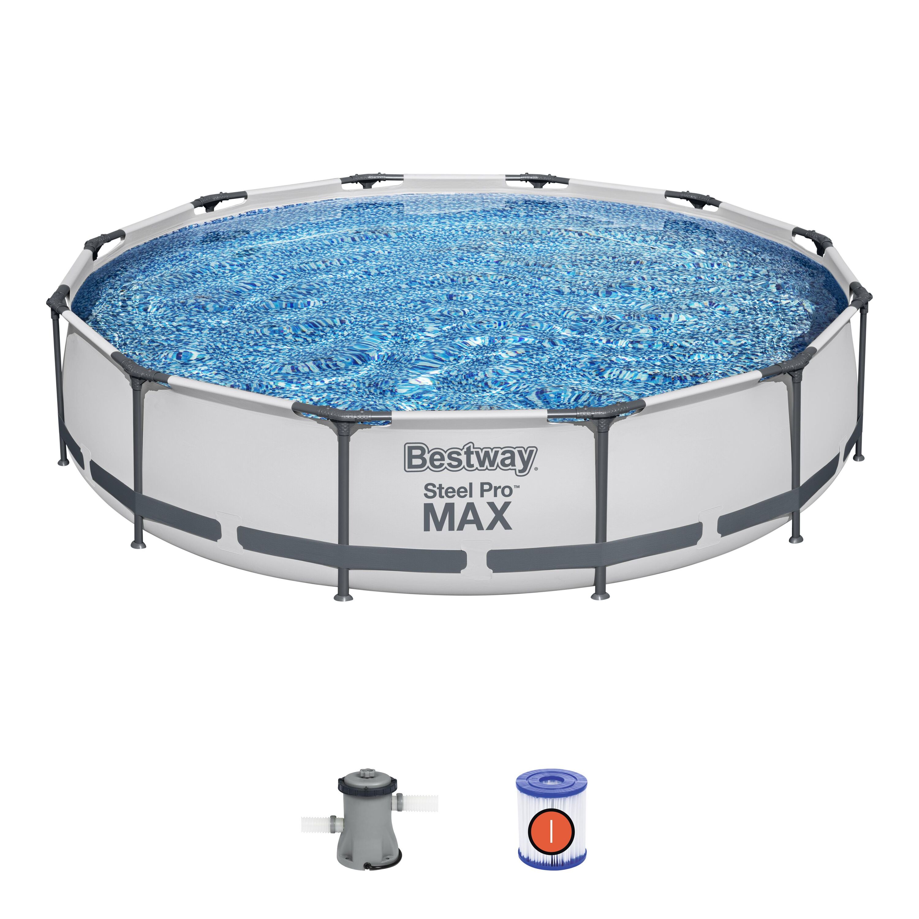 Изображение товара Каркасный пластиковый бассейн круглый Bestway Steel Pro MAX 366x76 см для дачи и сада