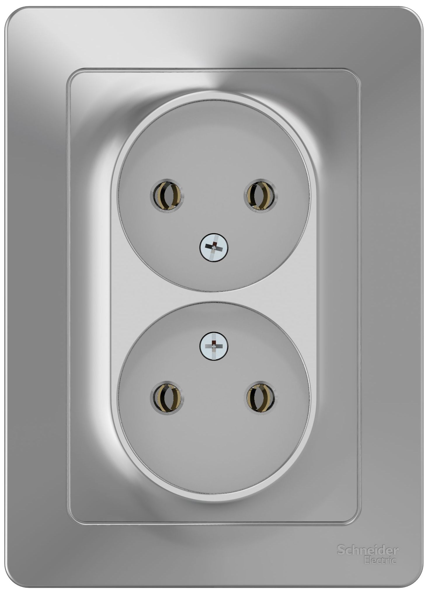 Изображение товара Розетка электрическая 2 поста Schneider Electric BLANCA алюминий