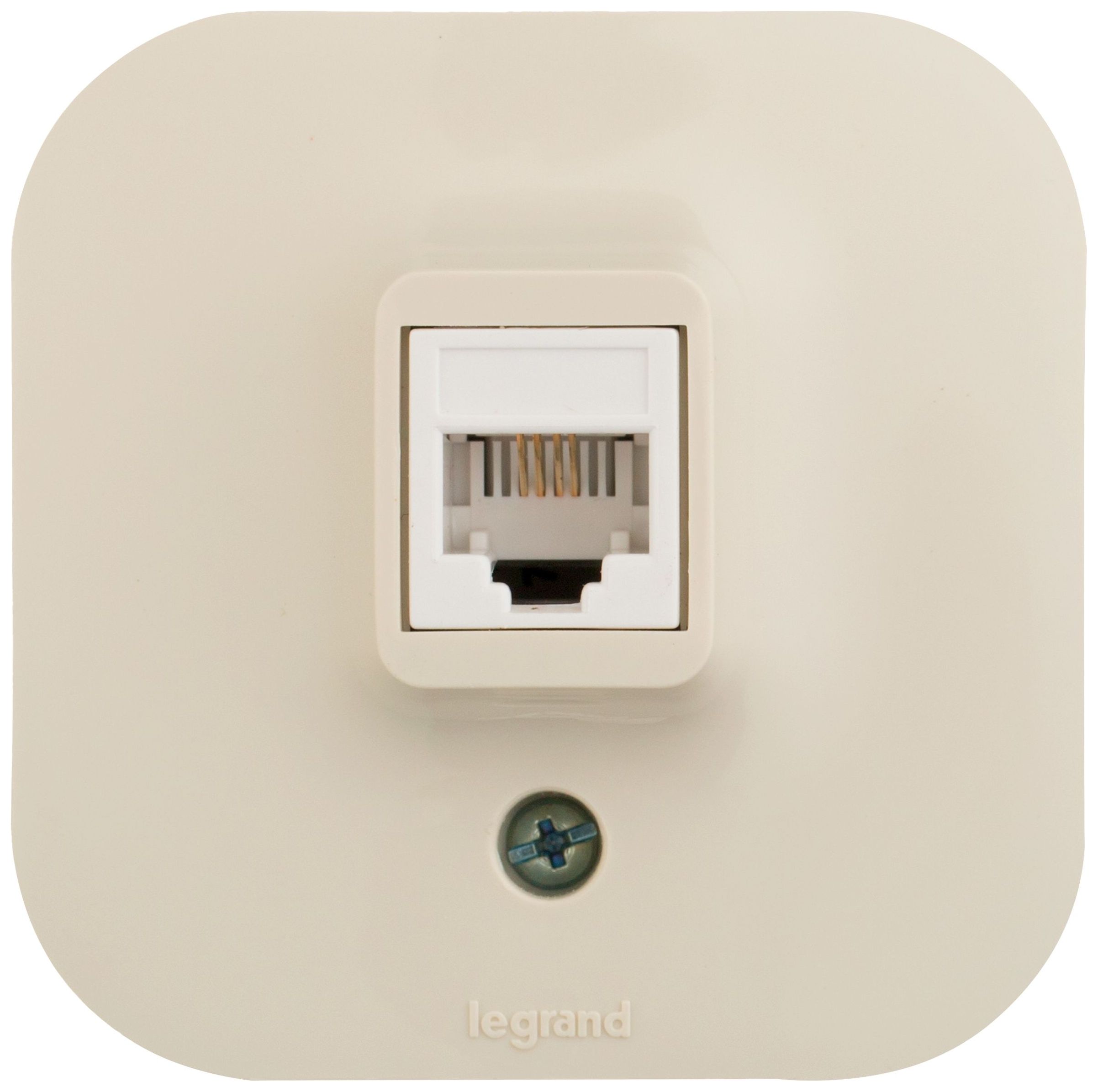 Изображение товара Розетка компьютерная 1 пост Legrand Quteo слоновая кость IP44
