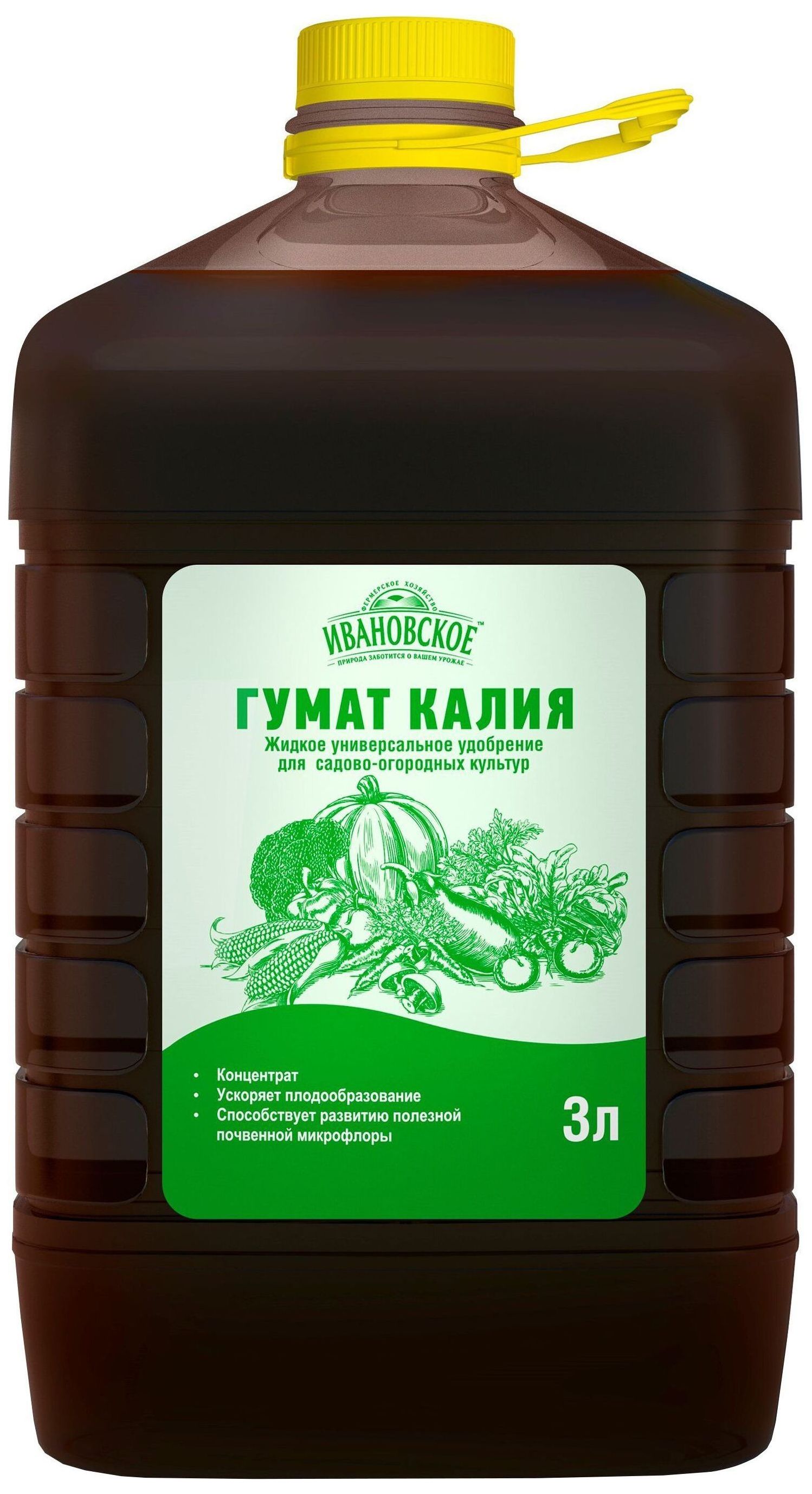 Изображение товара Удобрение Ивановское ГУМАТ КАЛИЯ ФХИ 3 л для садовых и огородных культур