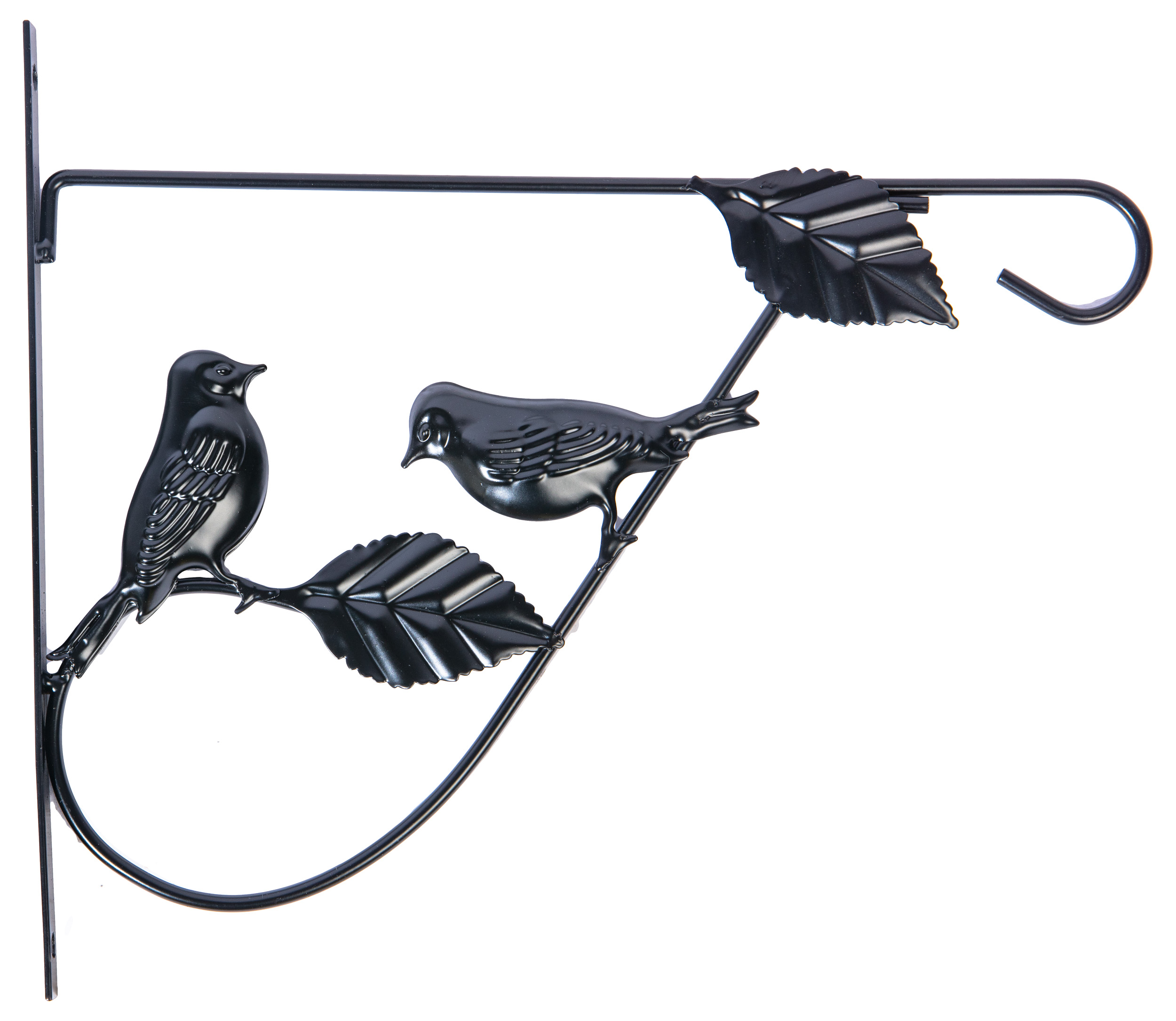 Изображение товара Кронштейн настенный для горшков и кашпо с птицами черный 30,5 см