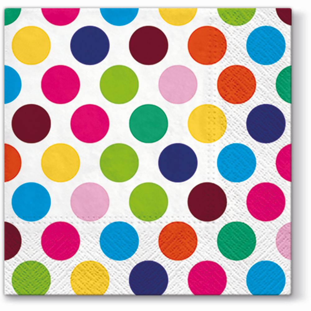 Изображение товара Трехслойные бумажные салфетки горох 33х33 см 20 шт