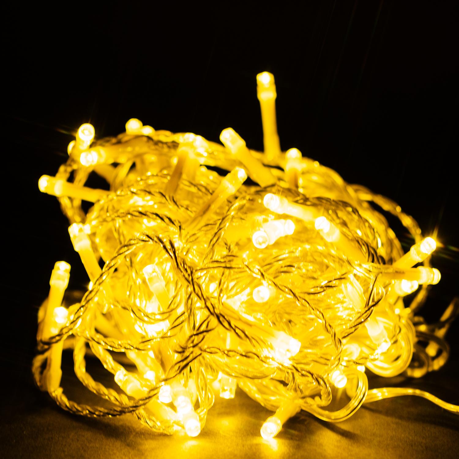 Изображение товара Гирлянда мишура с 80 LED теплый белый свет 8,92 м для улицы и помещения