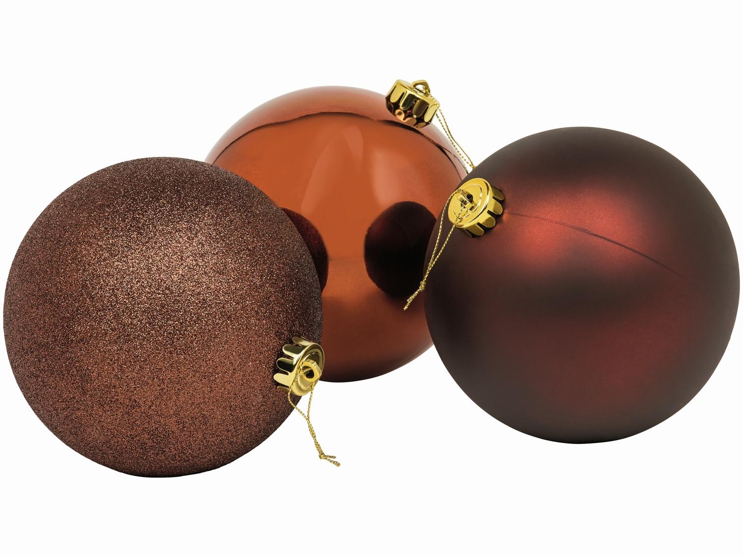 Изображение товара Новогодний шар пластиковый коричневый в ассортименте 14 см