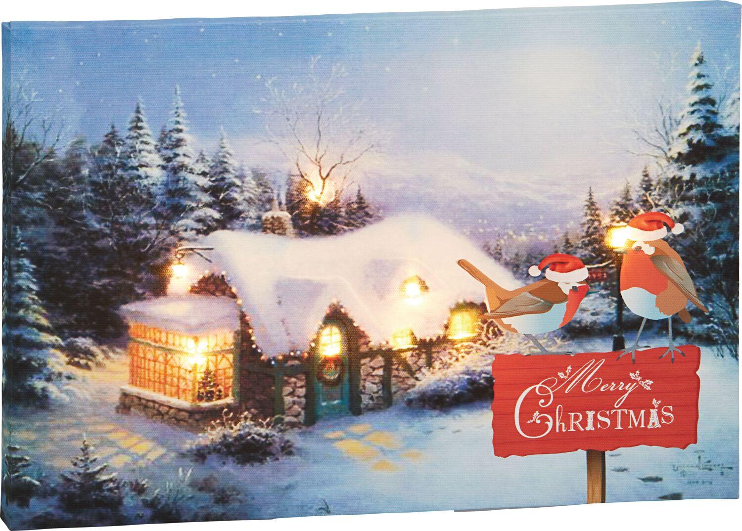 Изображение товара Световая картина Дом 8 LED 30х20 см теплый белый - украшение интерьера