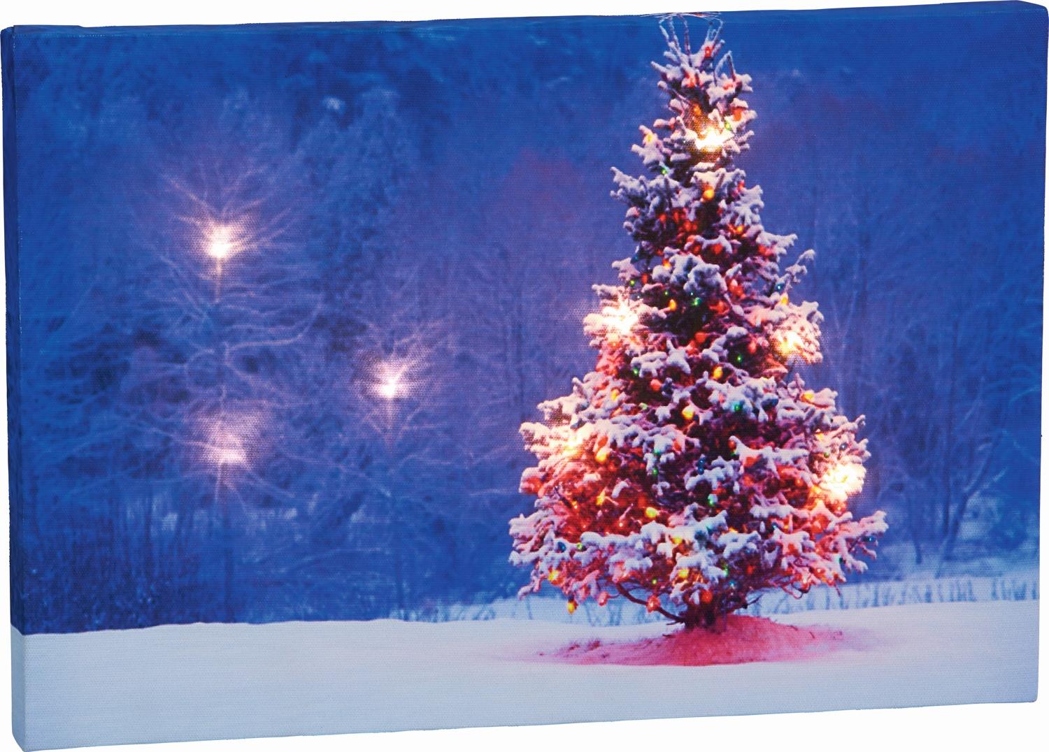 Изображение товара Картина-гирлянда внутренняя Елка 8 LED теплый белый 30х2х20 см