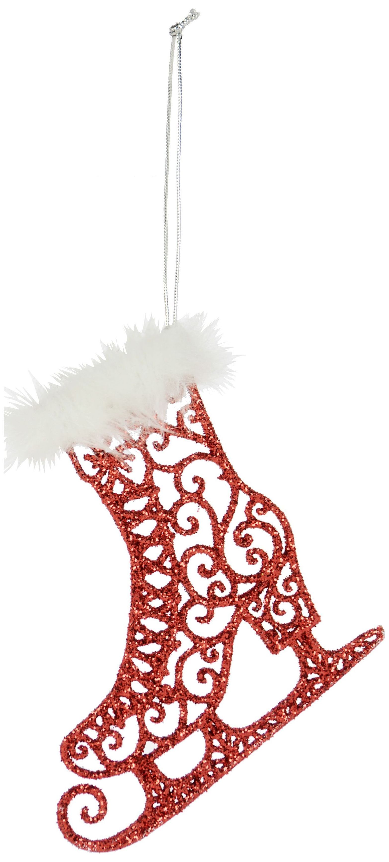 Изображение товара Ёлочная игрушка Конек красно-белый 10 см - стильный декор для праздника