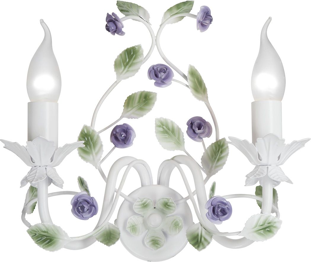 Изображение товара Настенный светильник Vitaluce V1794-0/2A с двумя E14 по 40 Вт белый стильный дизайн