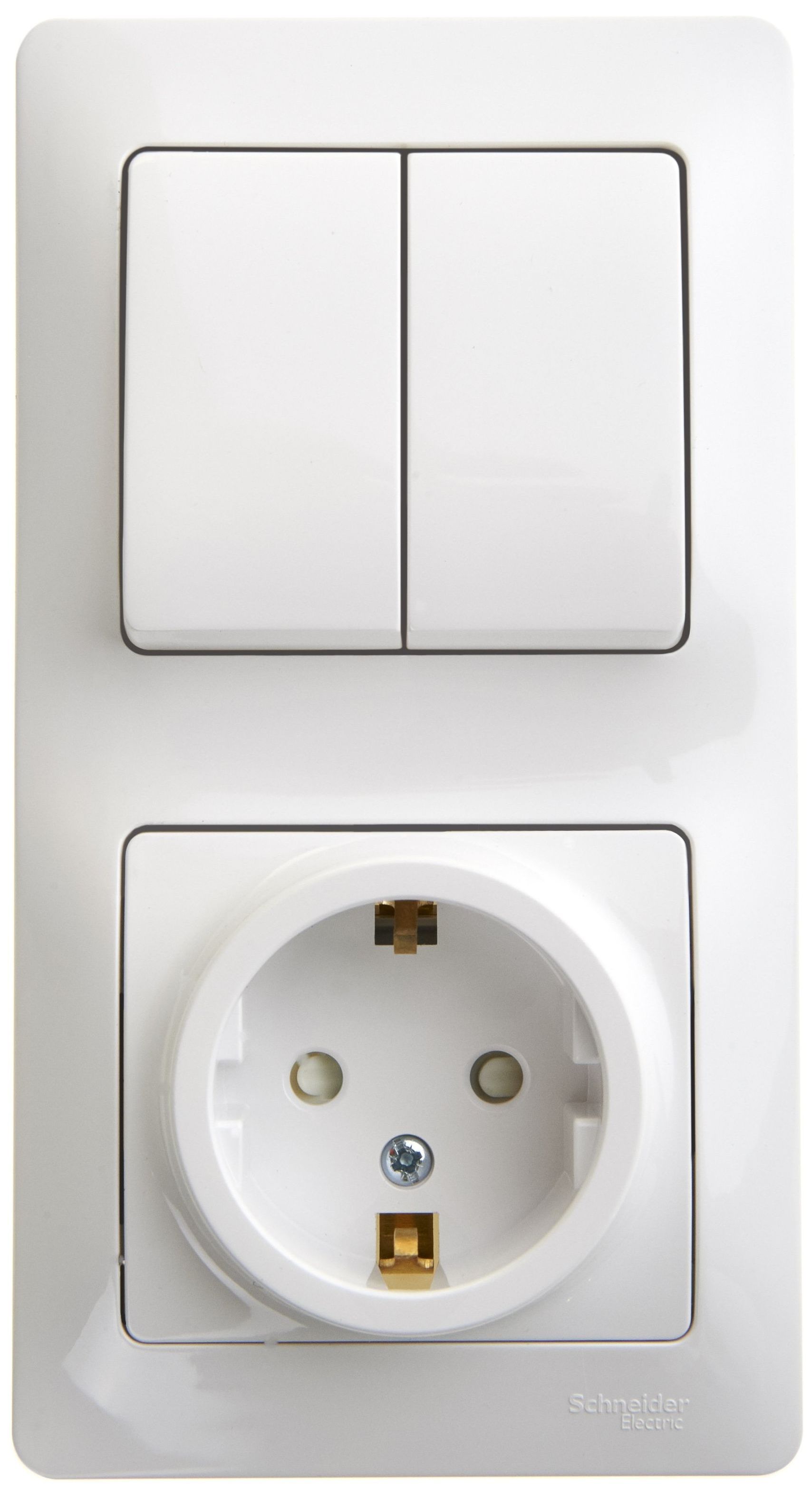 Изображение товара Комбинированный блок 2 поста 2 клавиши Schneider Electric Glossa GSL000174 белый
