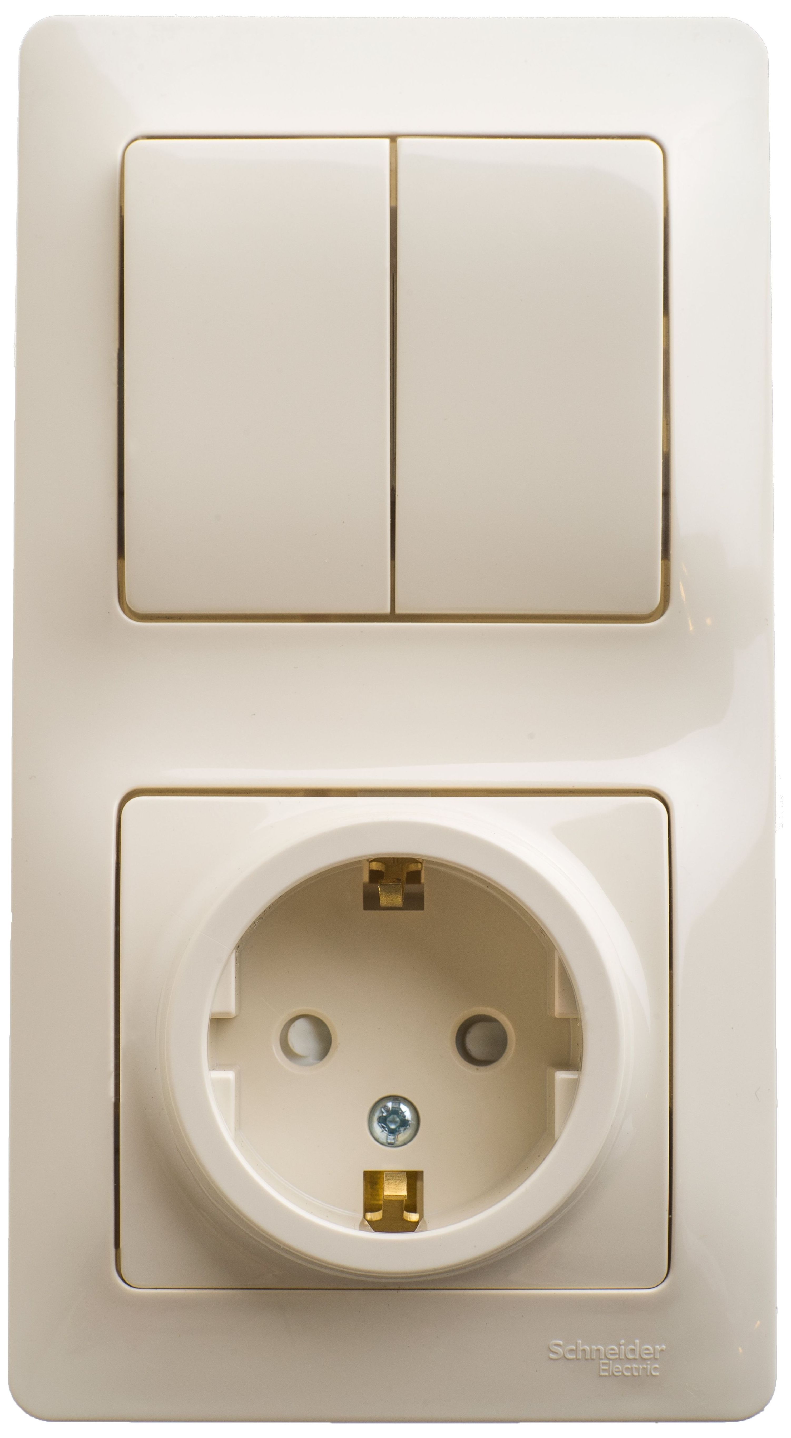 Изображение товара Комбинированный блок 2 поста 2 клавиши Schneider Electric Glossa GSL000274 бежевый