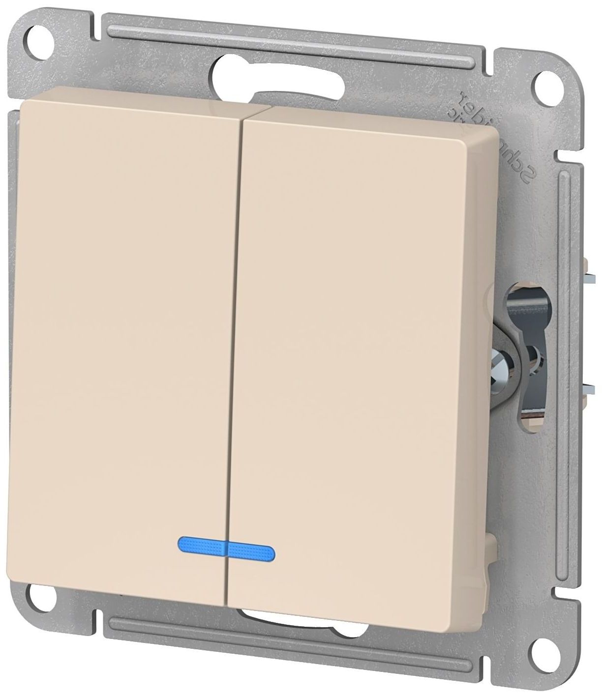 Изображение товара Выключатель 2-клавишный Schneider Electric Atlas Design ATN000253 бежевый