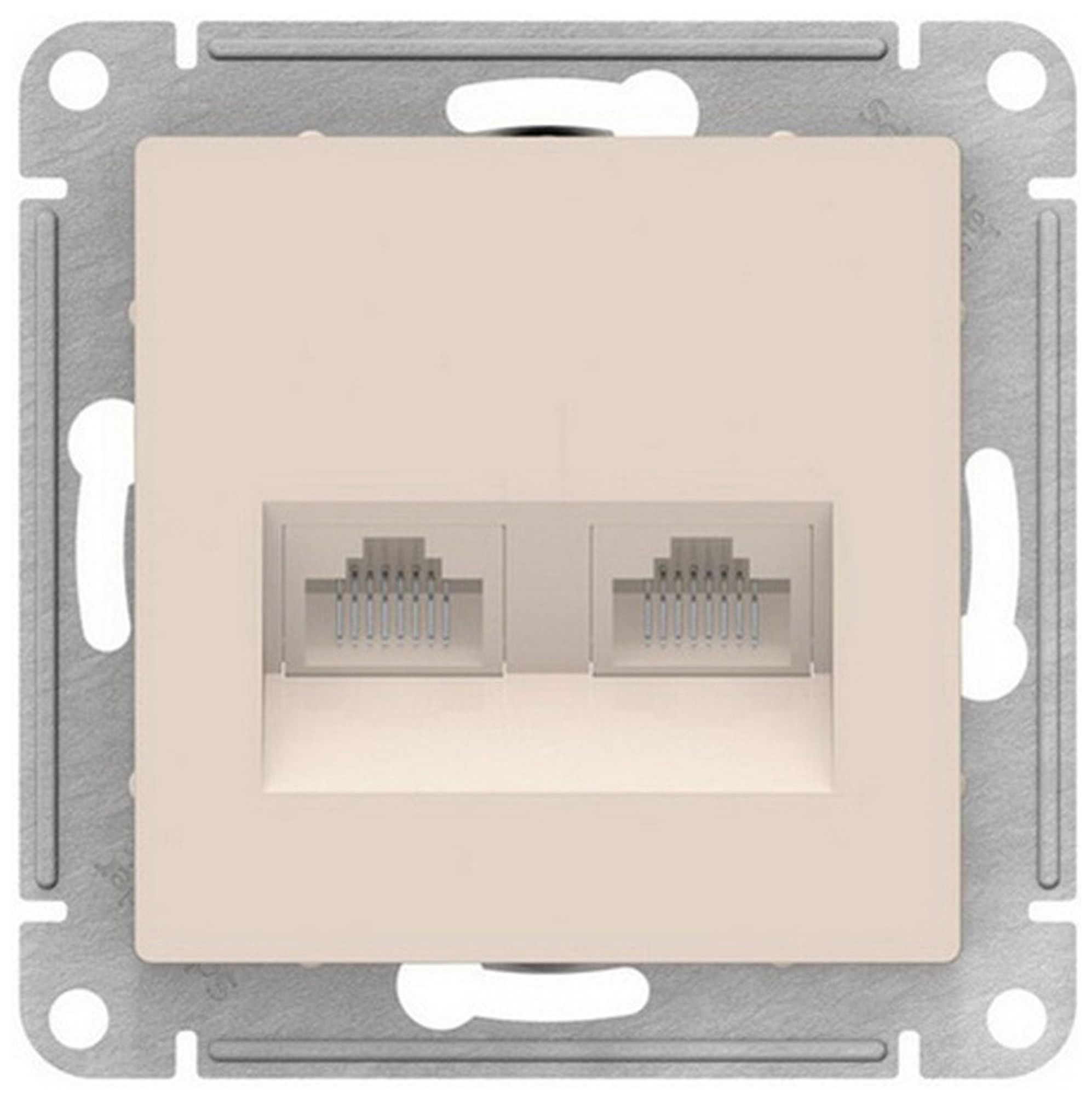 Изображение товара Розетка RJ-45 2 поста Schneider Electric Atlas Design бежевый