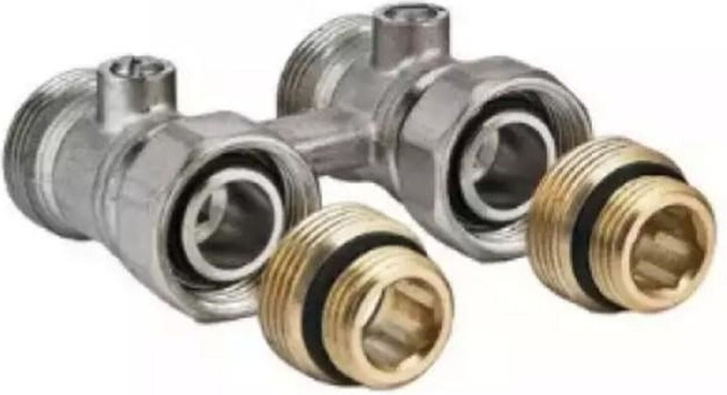 Изображение товара Узел латунь никелированный VALTEC 1/2" 3/4" для трубопроводов Надземный разъемный