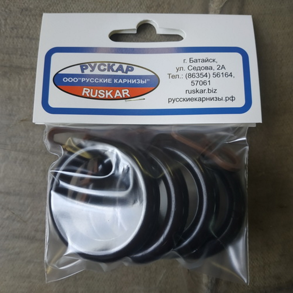 Изображение товара Кольца для штор Русские карнизы пластик венге d28 4 шт