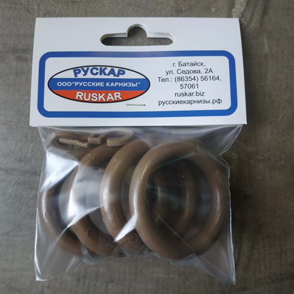 Изображение товара Кольца для штор Русские карнизы пластик морена d28 4 шт