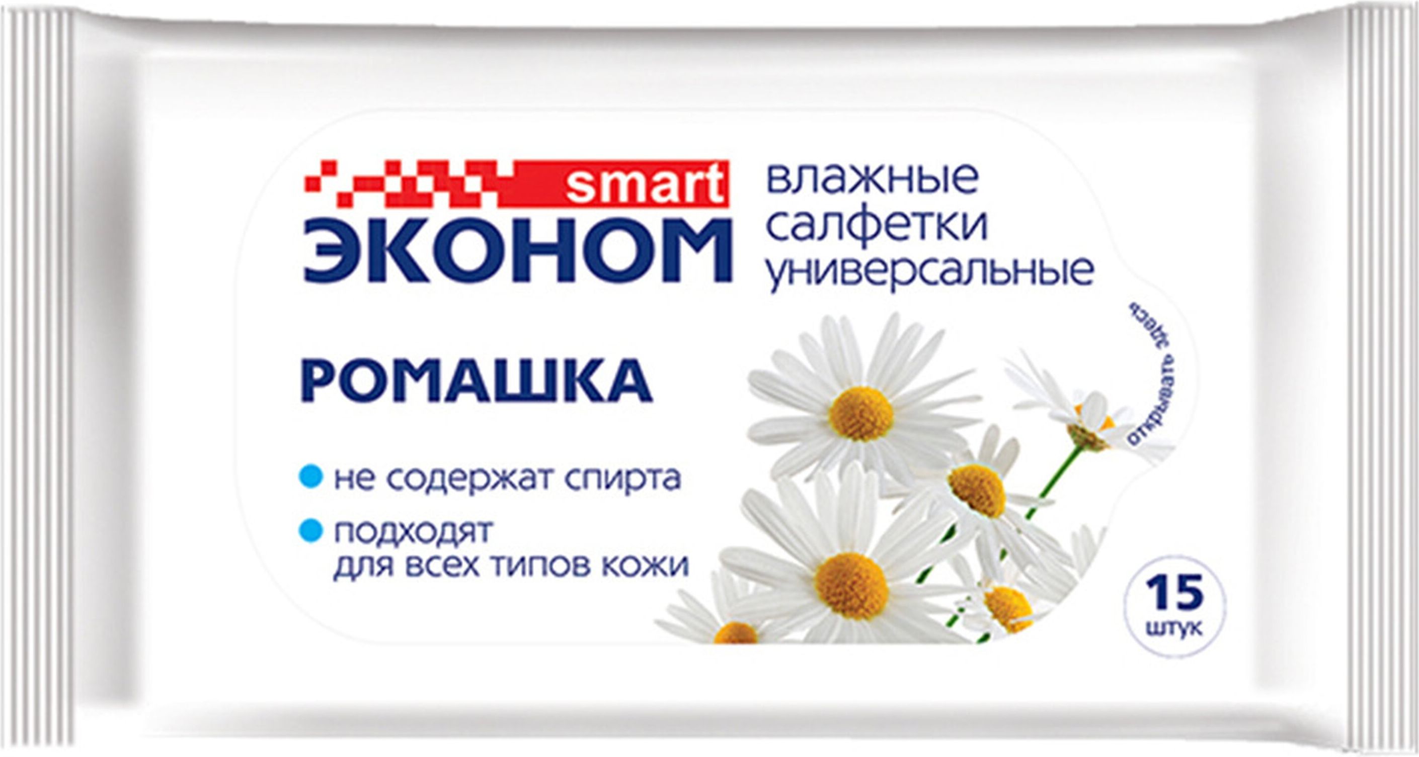 Изображение товара Салфетки универсальные Эконом ромашка smart 9x15 см 15 шт