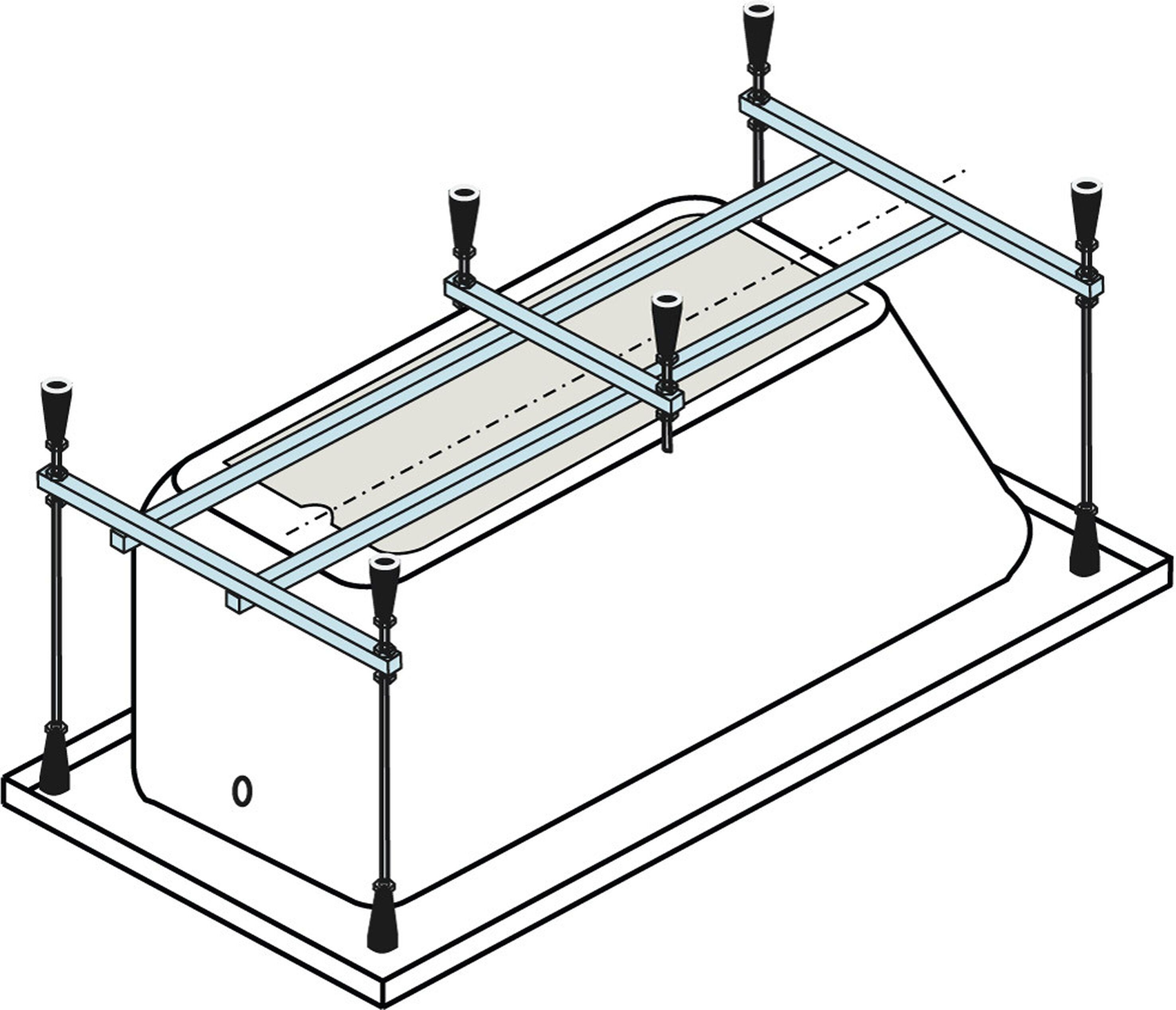 Изображение товара Каркас для акриловой ванны HusKarl Bjorn new 150 см алюминиевый сборной монтажа