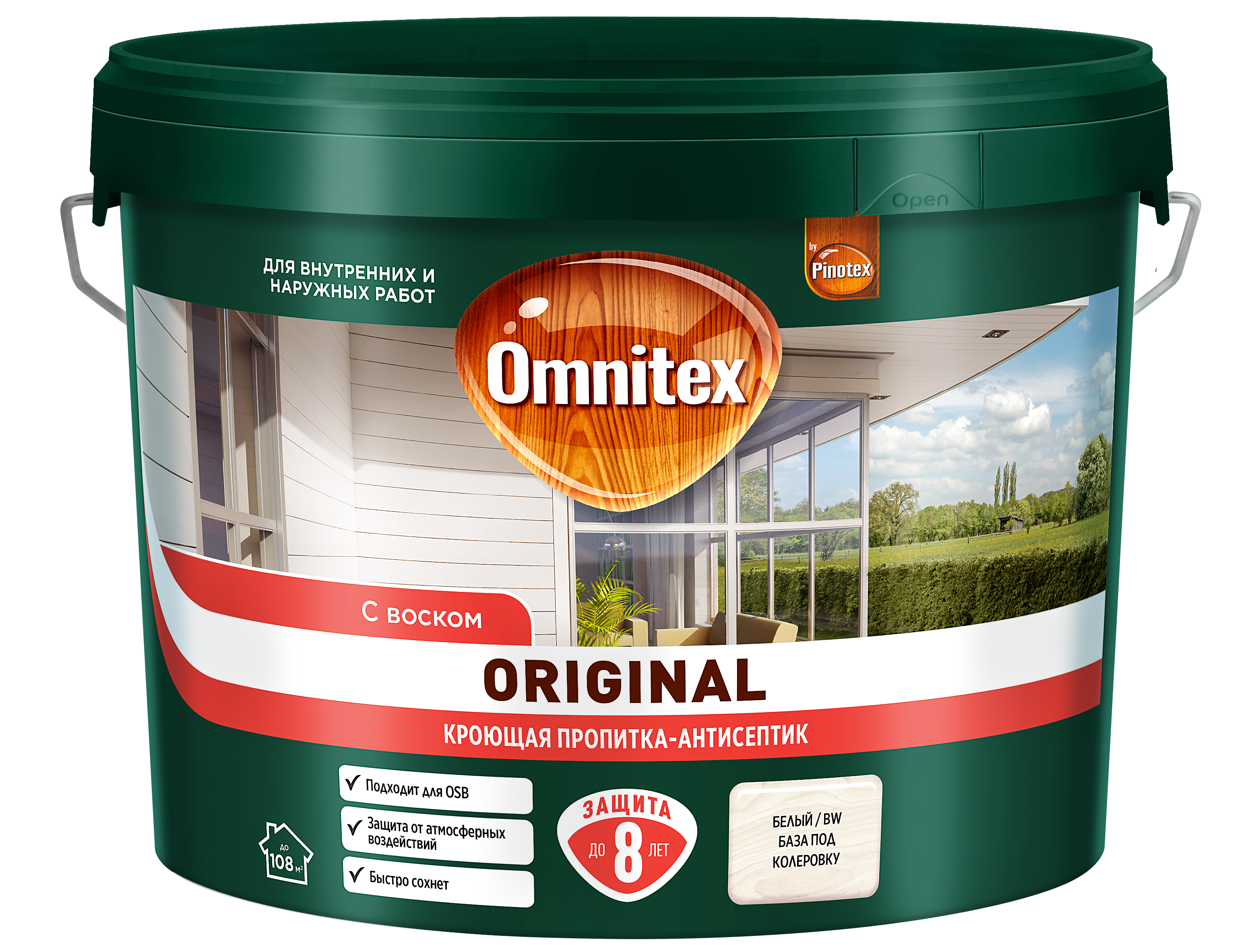 Изображение товара Пропитка кроющая Pinotex Original 9 л полуматовая для древесины