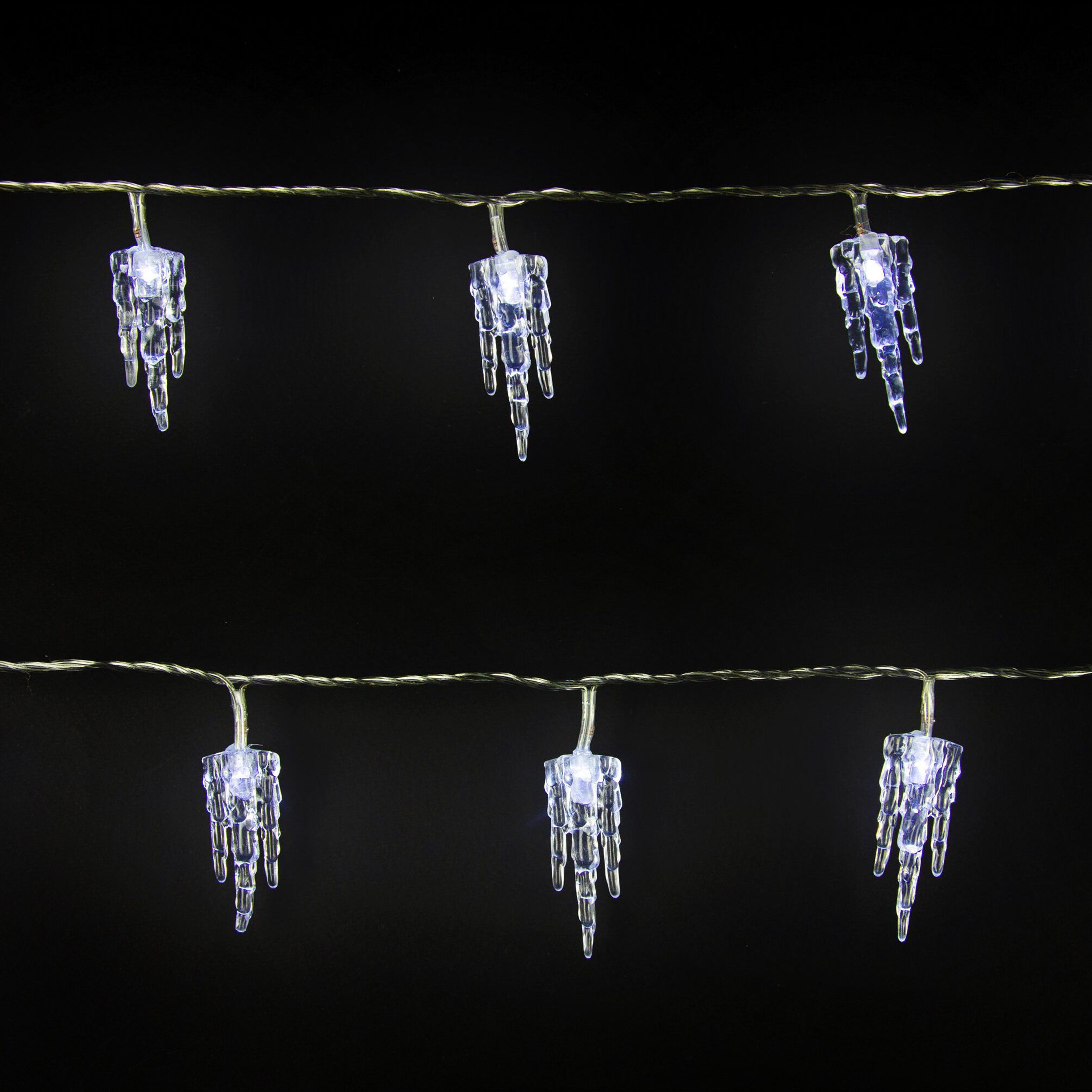 Изображение товара Гирлянда внутренняя нить B&H Тройные сосульки 25 LED белый 2,4 м