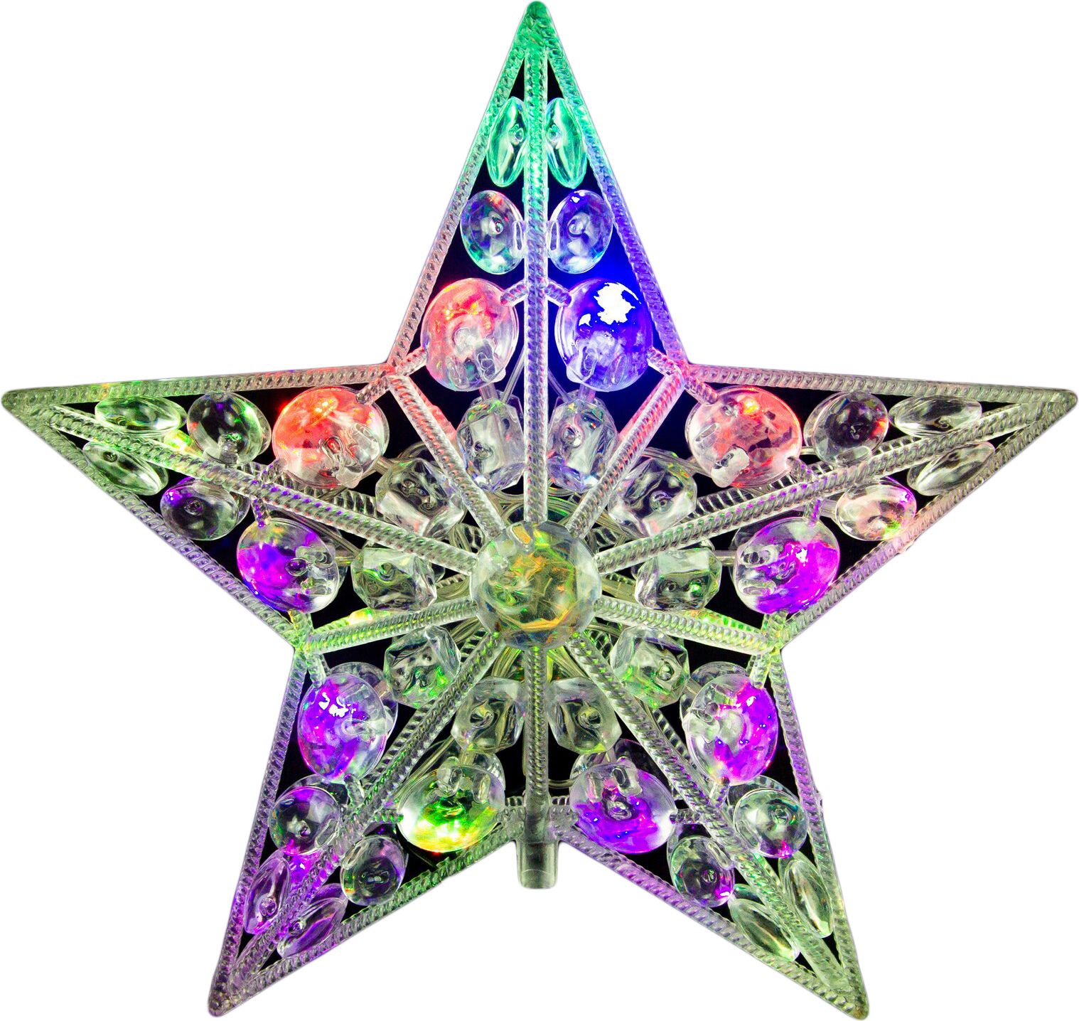 Изображение товара Верхушка на ель Glos Звезда многоцветная 22 см для новогодней иллюминации