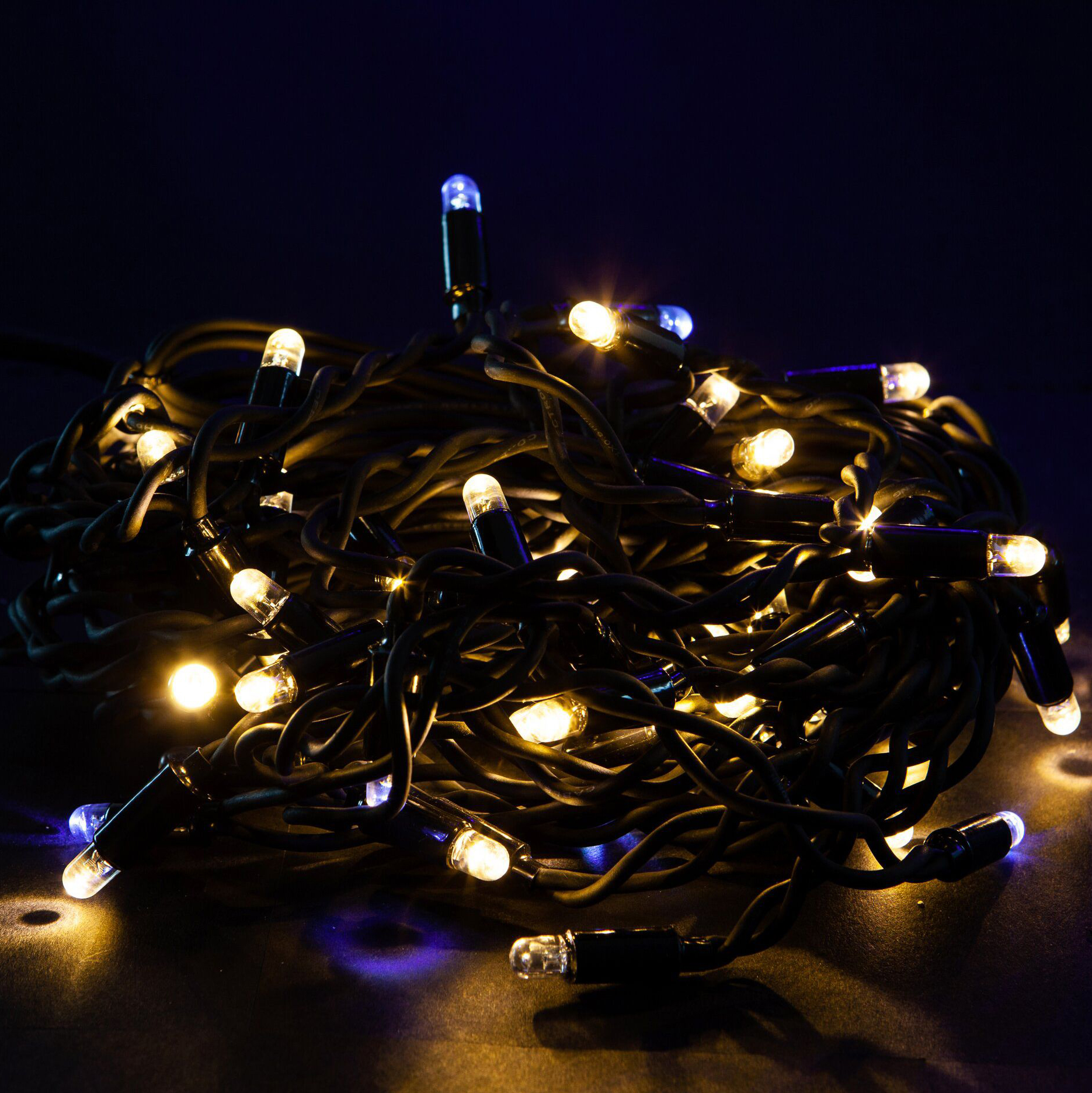 Изображение товара Гирлянда бахрома SYSTEM PROF 50 LED теплый холодный белый 3 м для внутреннего и наружного украшения