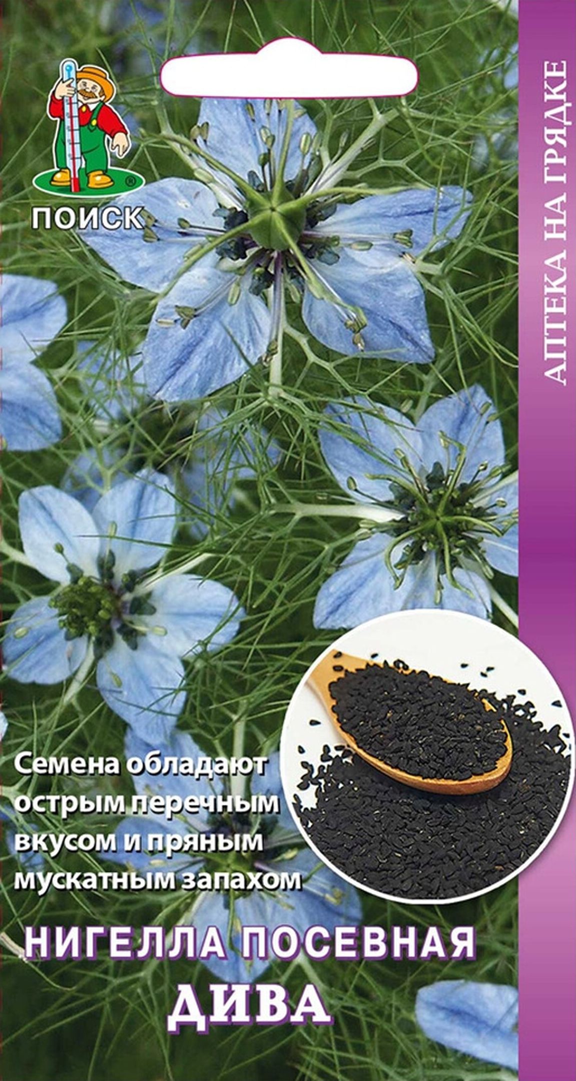 Изображение товара Семена Нигеллы ПОИСК Аптека на грядке Посевная черный тмин Дива 25 шт