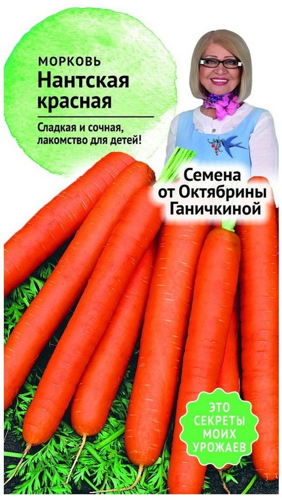 Изображение товара Семена Моркови Октябрина Ганичкина Нантская красная 0,2 г