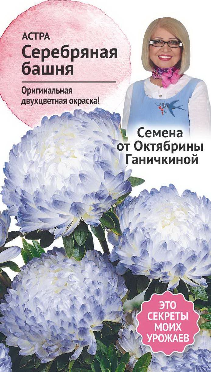 Изображение товара Семена Астры Октябрина Ганичкина Серебряная башня 0,3 г