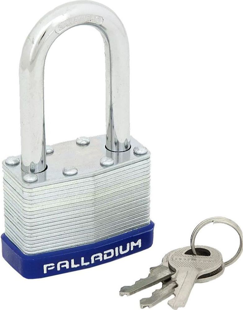Изображение товара Навесной замок Palladium 901S-50L синий из стали универсальный для дверей и заборов