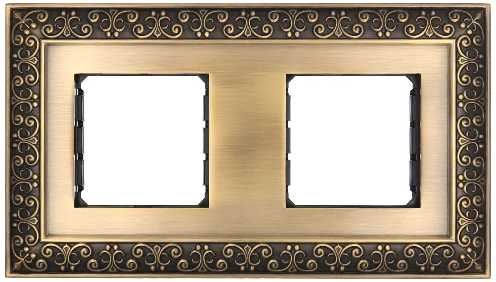 Изображение товара Рамка 2 поста LK Studio LK45 бронзовый из алюминия и стекла