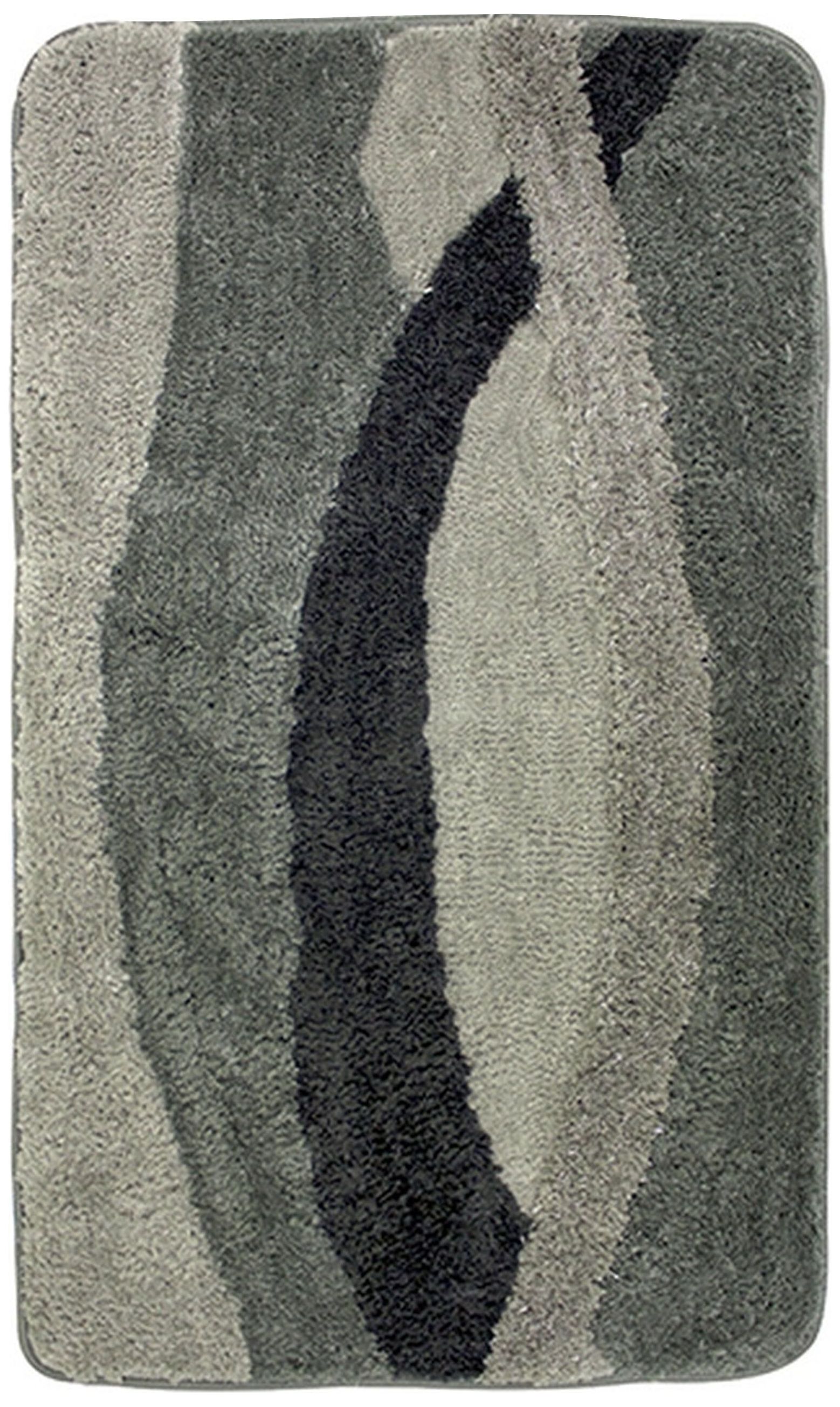 Изображение товара Коврик для ванной комнаты из микрофибры, противоскользящий, 100x60 см, серый