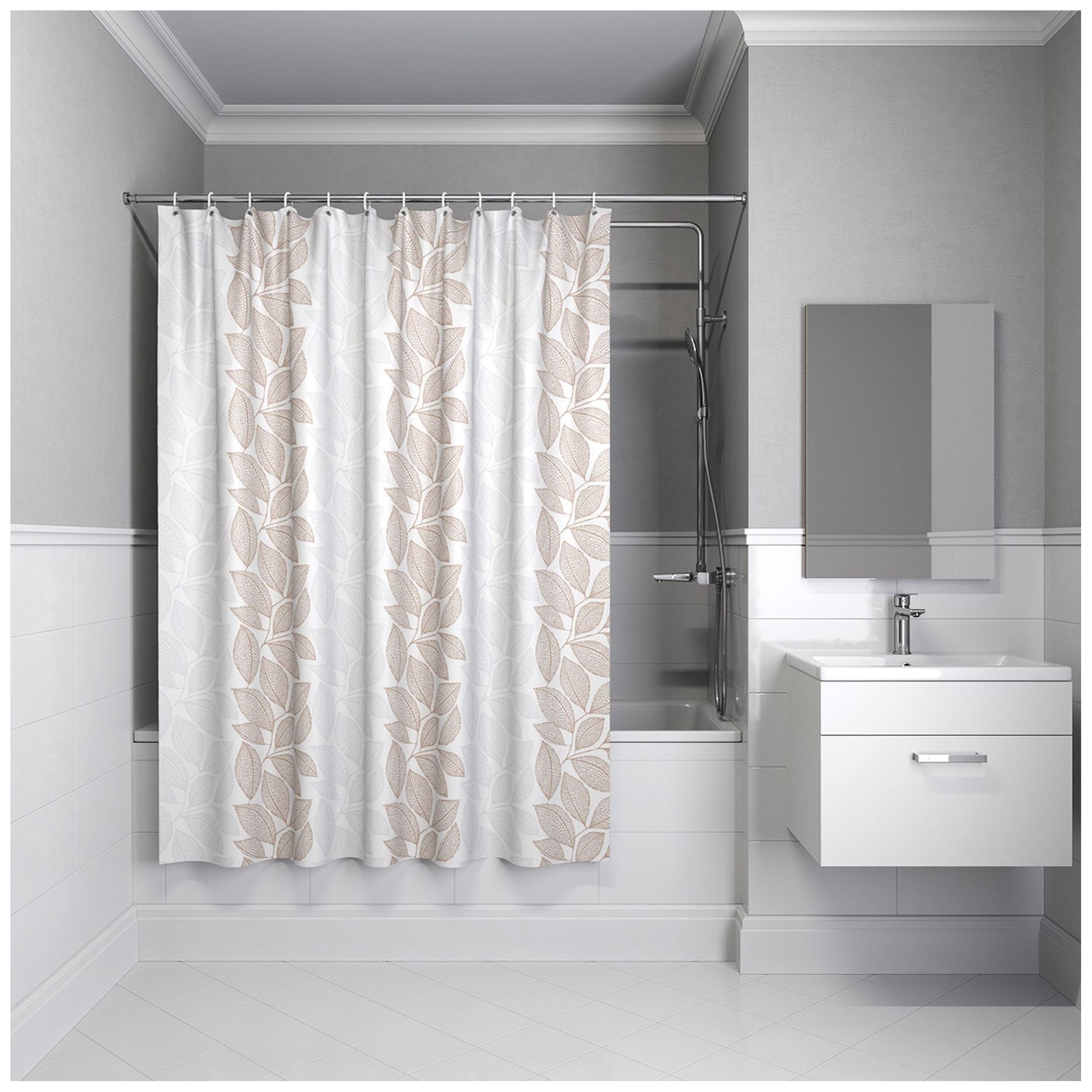 Изображение товара Штора для ванны IDDIS Basic 180х180 см бежевая водоотталкивающая