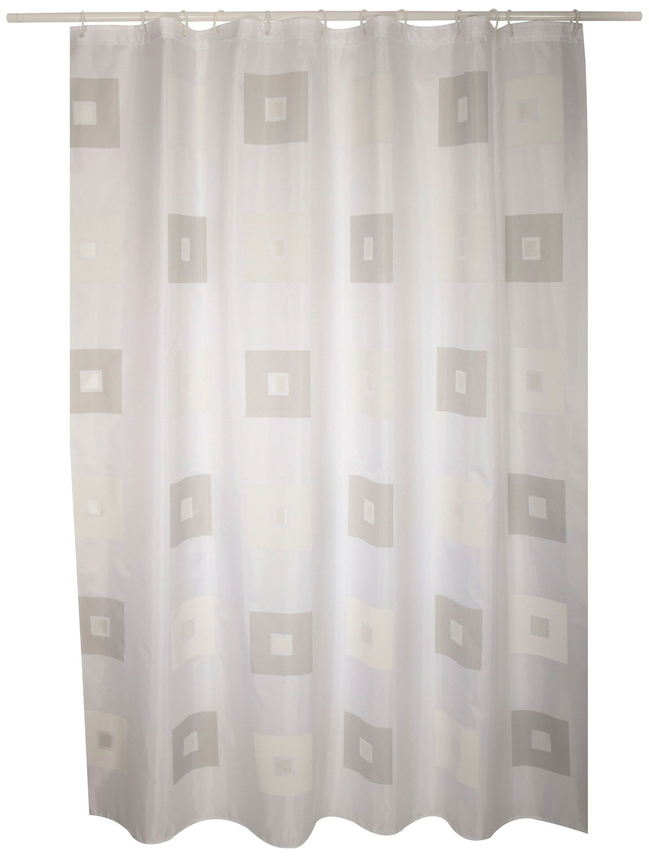 Изображение товара Штора для ванны MSV Block 180х200 см бежевая водоотталкивающая с утяжелителем