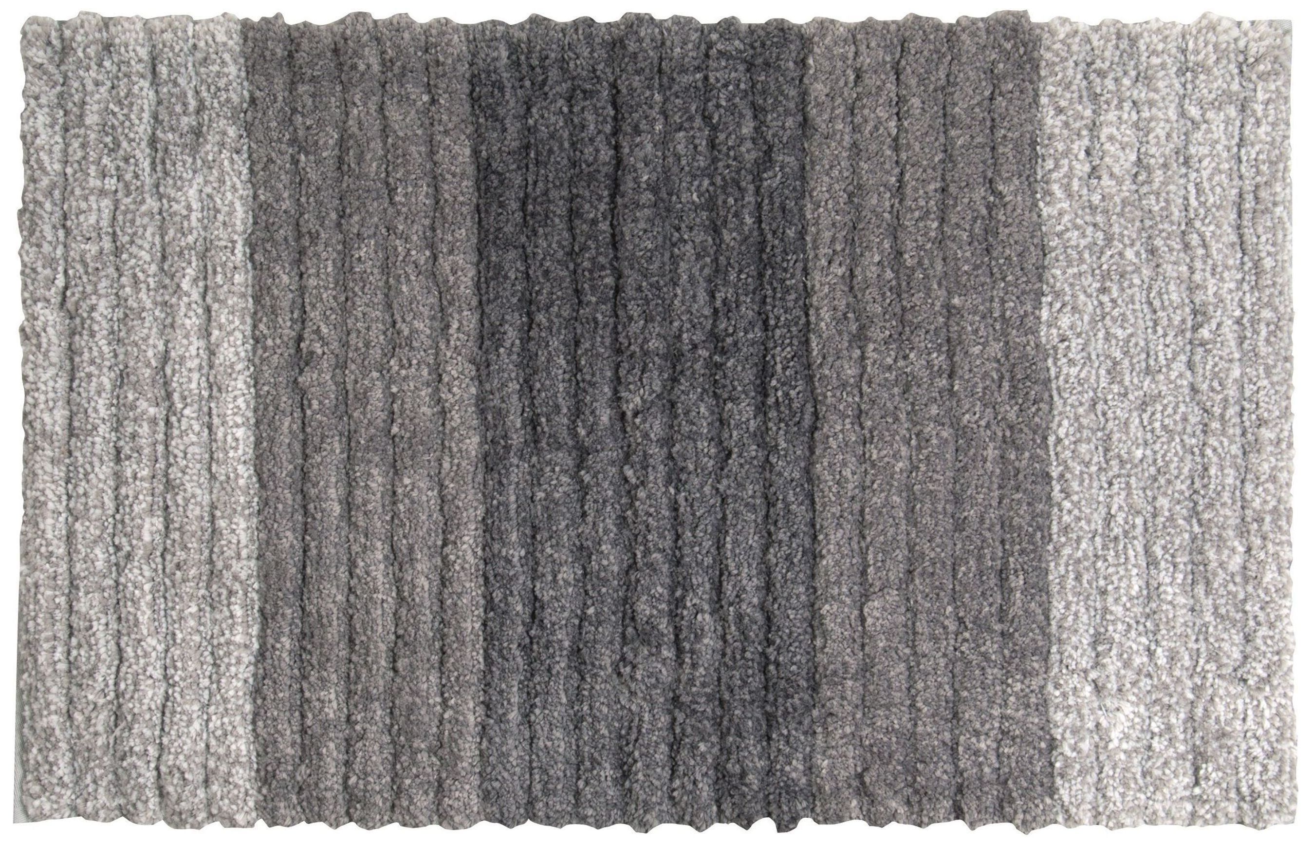 Изображение товара Коврик для ванной комнаты MSV TAPIS 80x50 см ворсовый серый антискользящий
