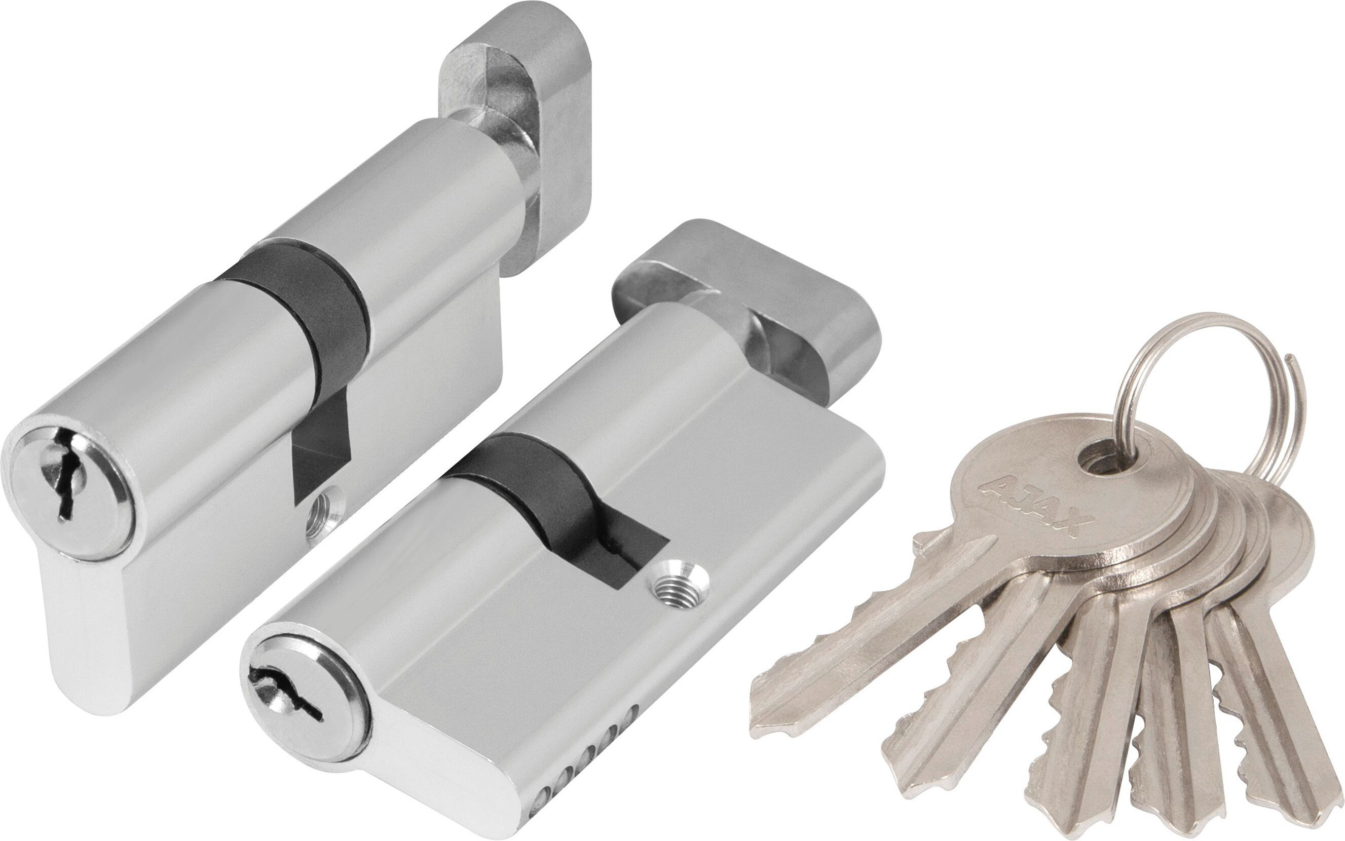 Изображение товара Цилиндр AJAX AX100 60 мм ключ-вертушка хром надежный замок