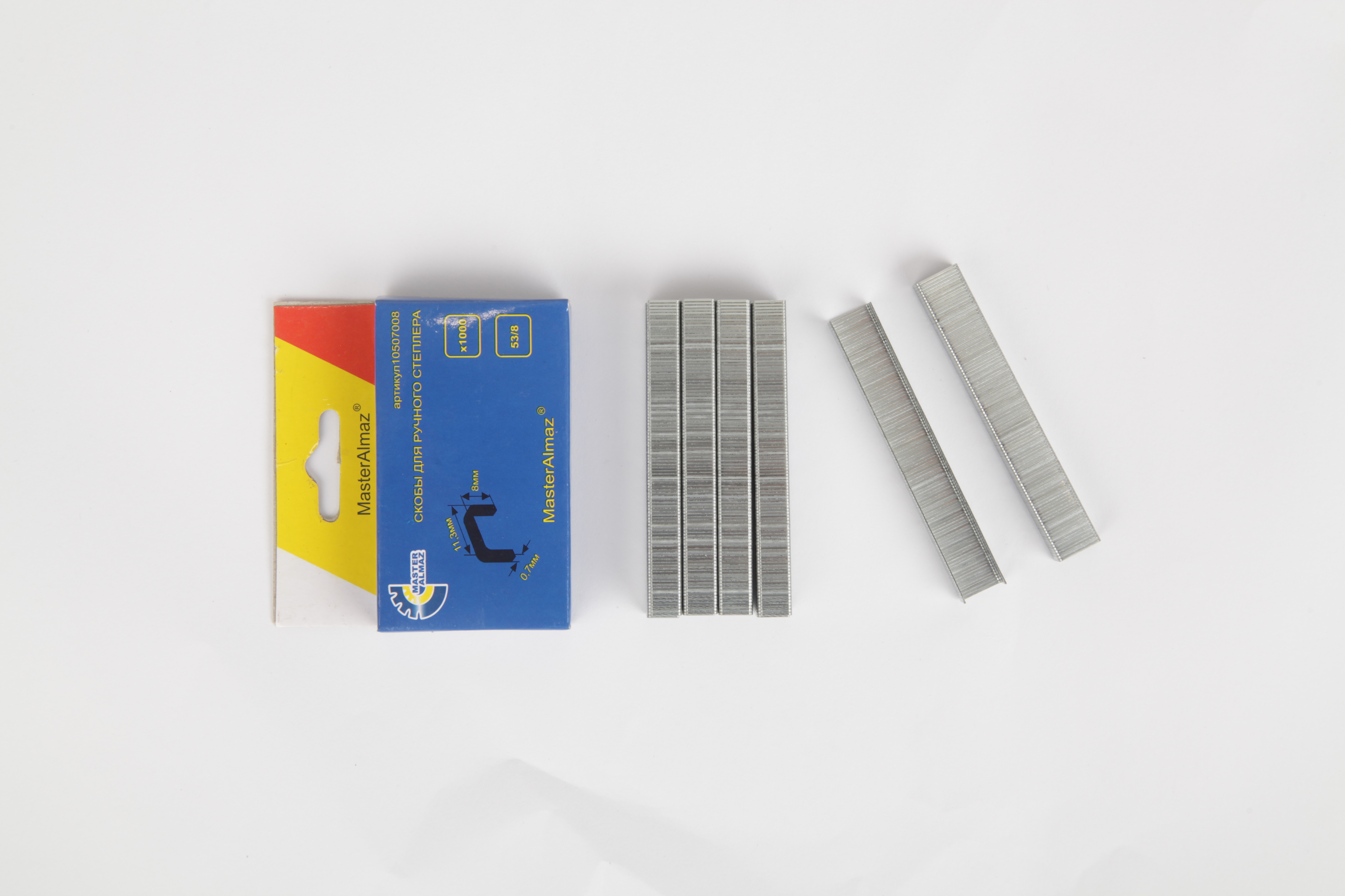 Изображение товара Скоба тип 53 11,3х8х0,7 мм 1000 шт для офисного степлера