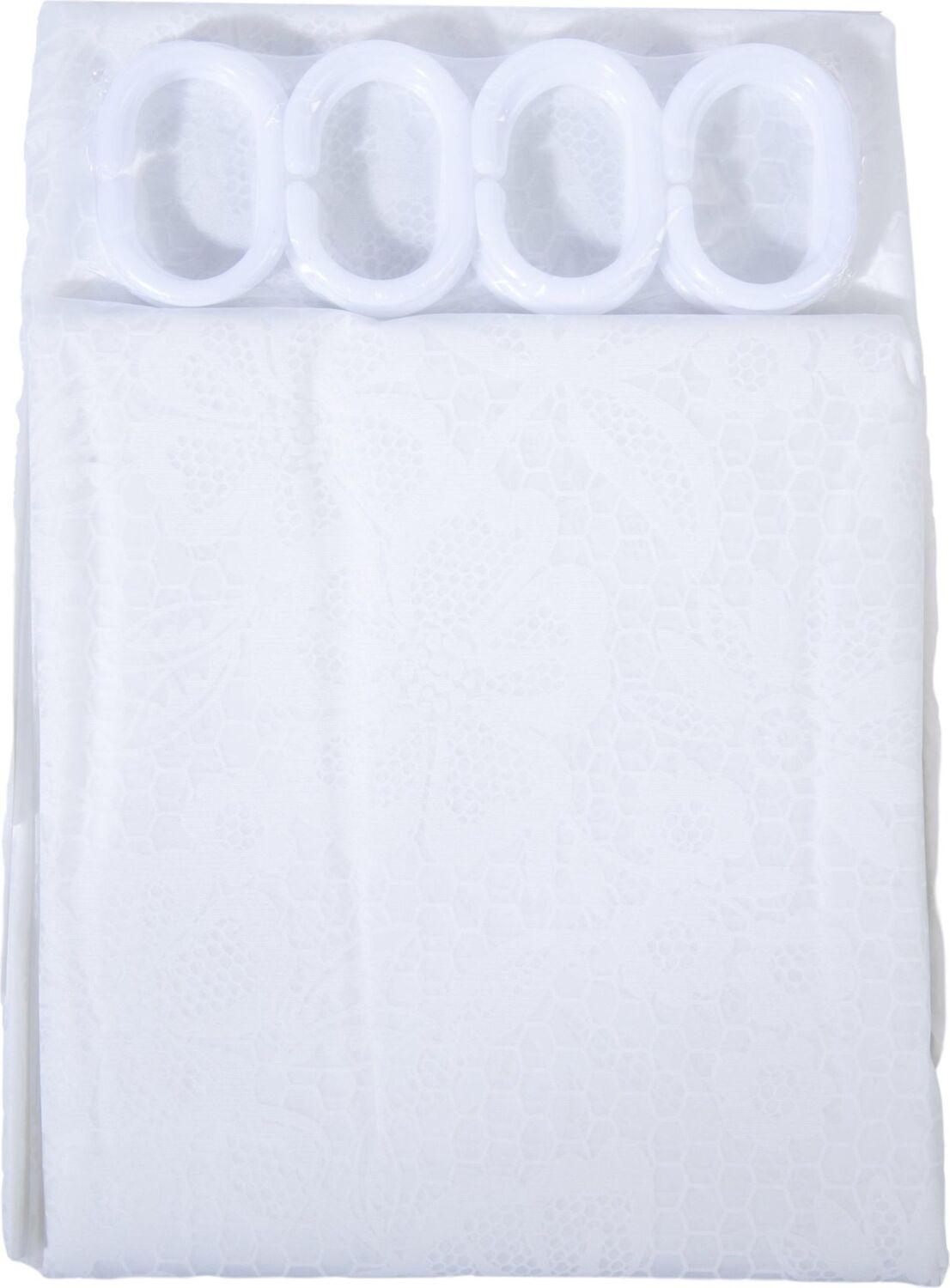 Изображение товара Штора для ванны VANSTORE Узоры 180х200 см белая