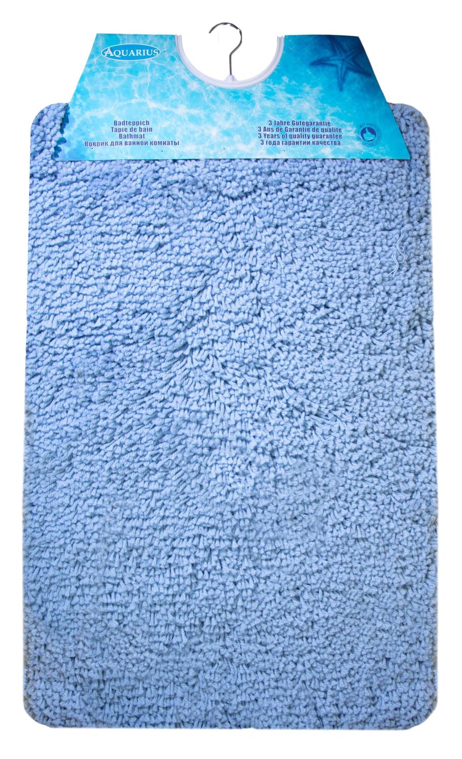 Изображение товара Коврик для ванной комнаты Aquarius Shaggy 60х90 см ворсовый голубой