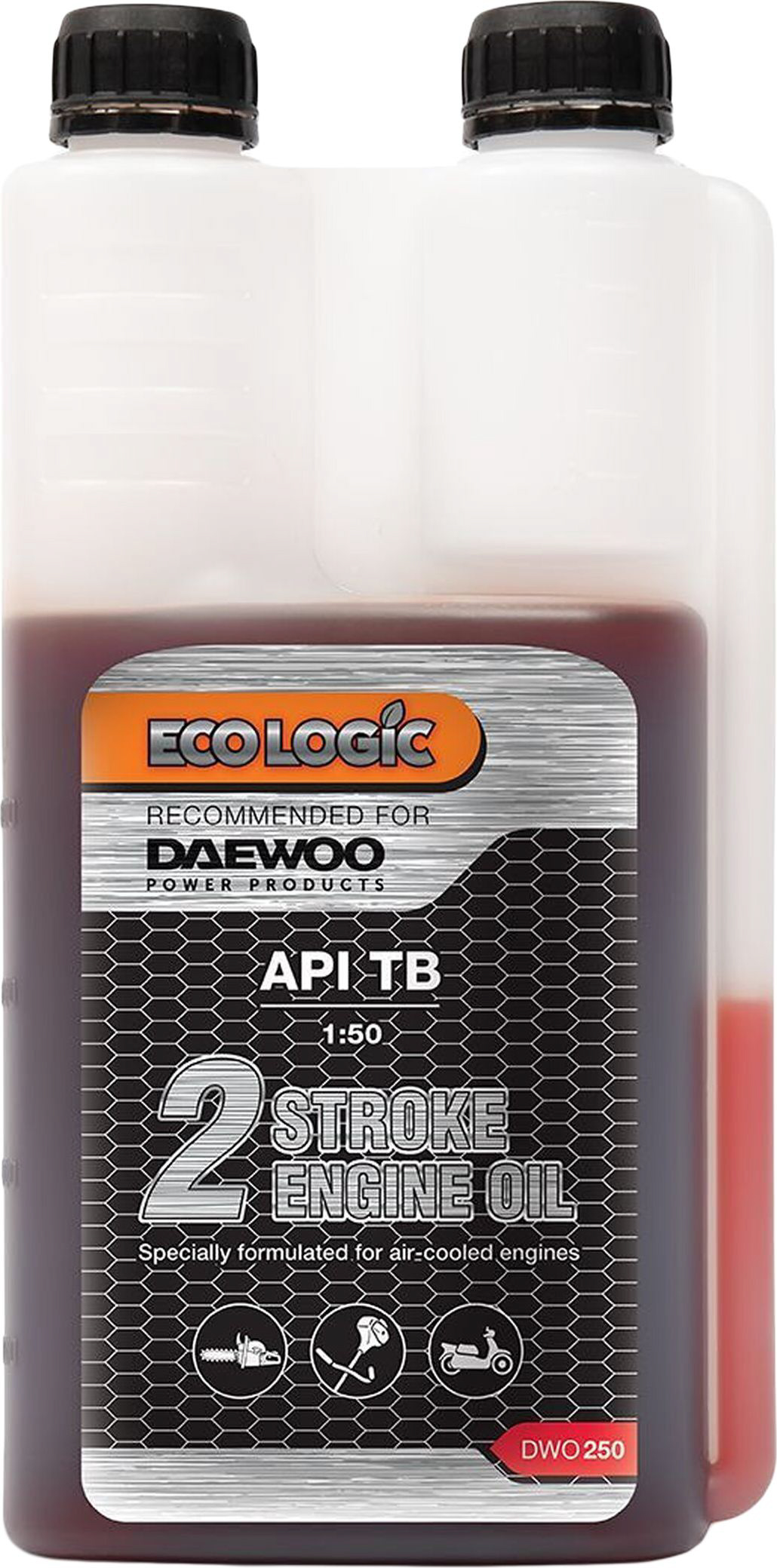Изображение товара Моторное масло 2Т DAEWOO DWO 250 SAE 50 минеральное 1 л с дозатором