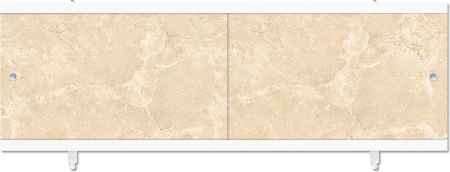 Изображение товара Экран для ванны МетаКам Кварт фронтальный 168х56 см бежевый раздвижной