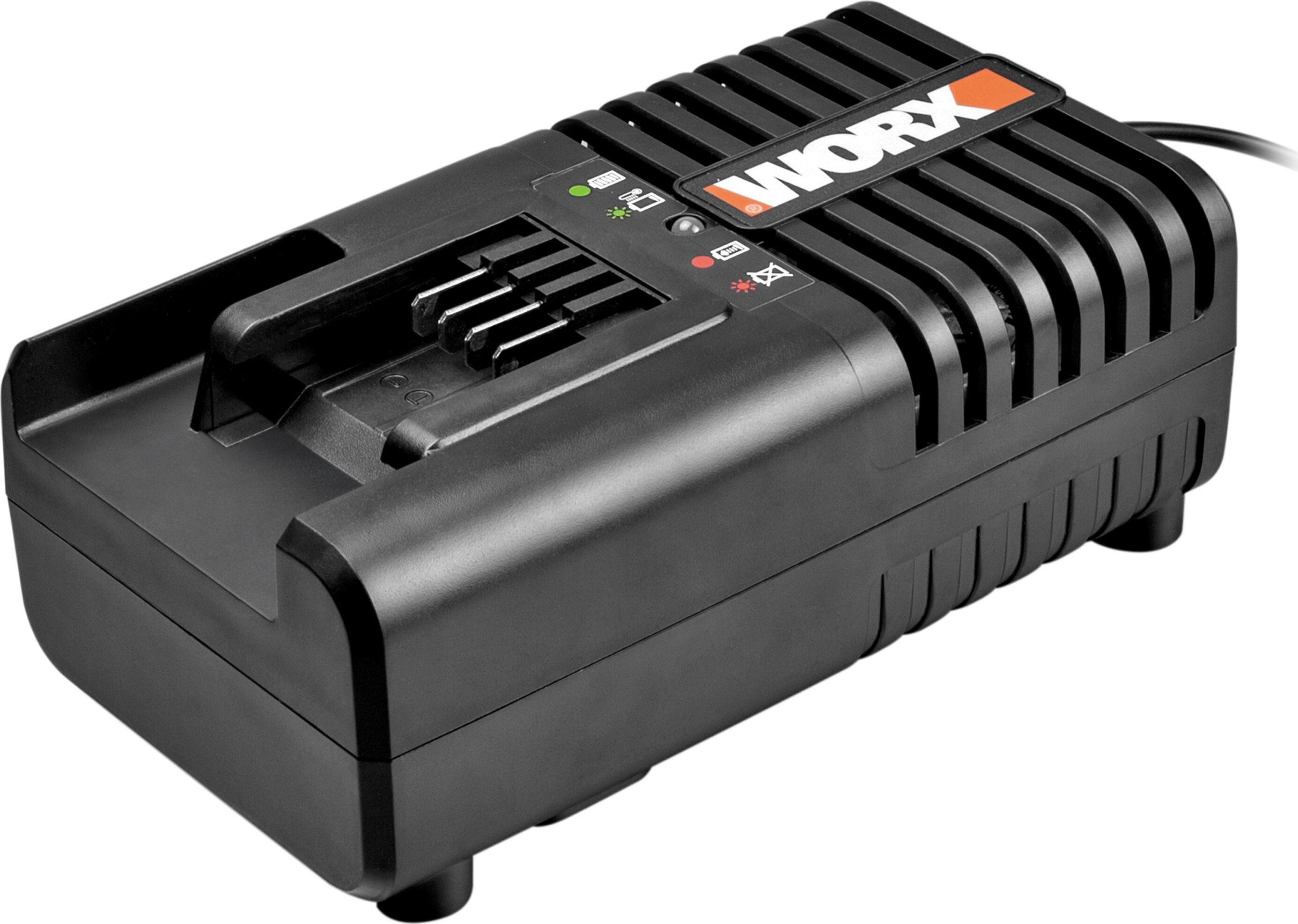 Изображение товара Зарядное устройство WORX Li-Ion 20В 2А для аккумуляторов с защитой и индикатором
