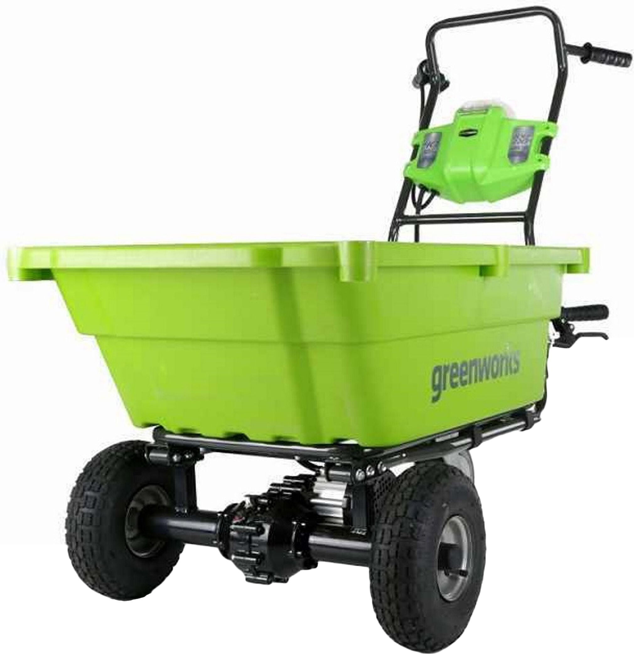 Изображение товара Самоходная аккумуляторная тележка Greenworks G-Max 40V с объемом 106 литров
