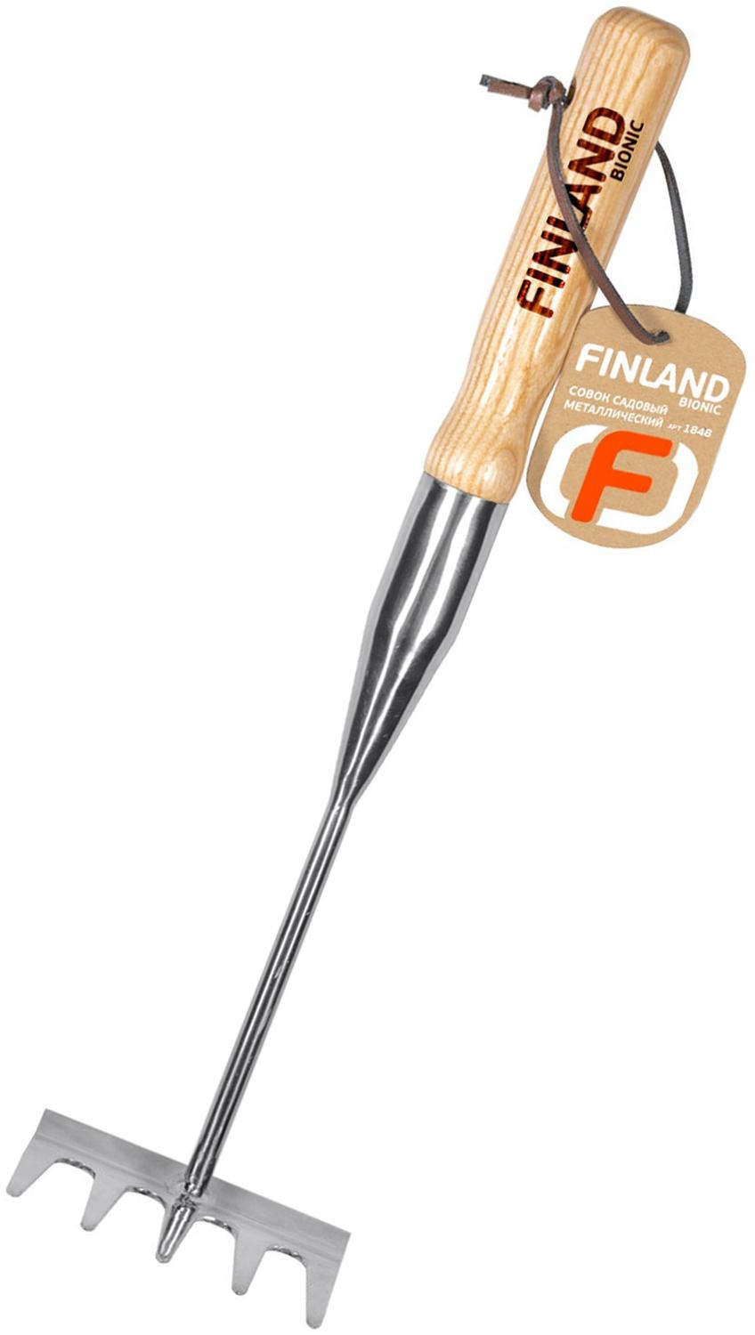 Изображение товара Грабли садовые FINLAND BIONIC 1848 117 мм из нержавеющей стали и дерева
