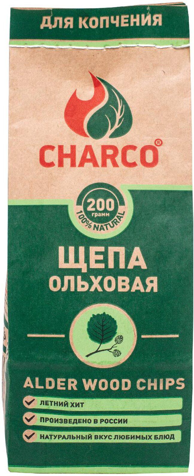Изображение товара Щепа для копчения CHARCO ольховая 200 г - ароматное копчение в мангале и гриле