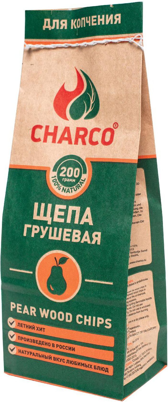 Изображение товара Щепа для копчения CHARCO грушевая 200 г для ароматного копчения в гриле и коптильне
