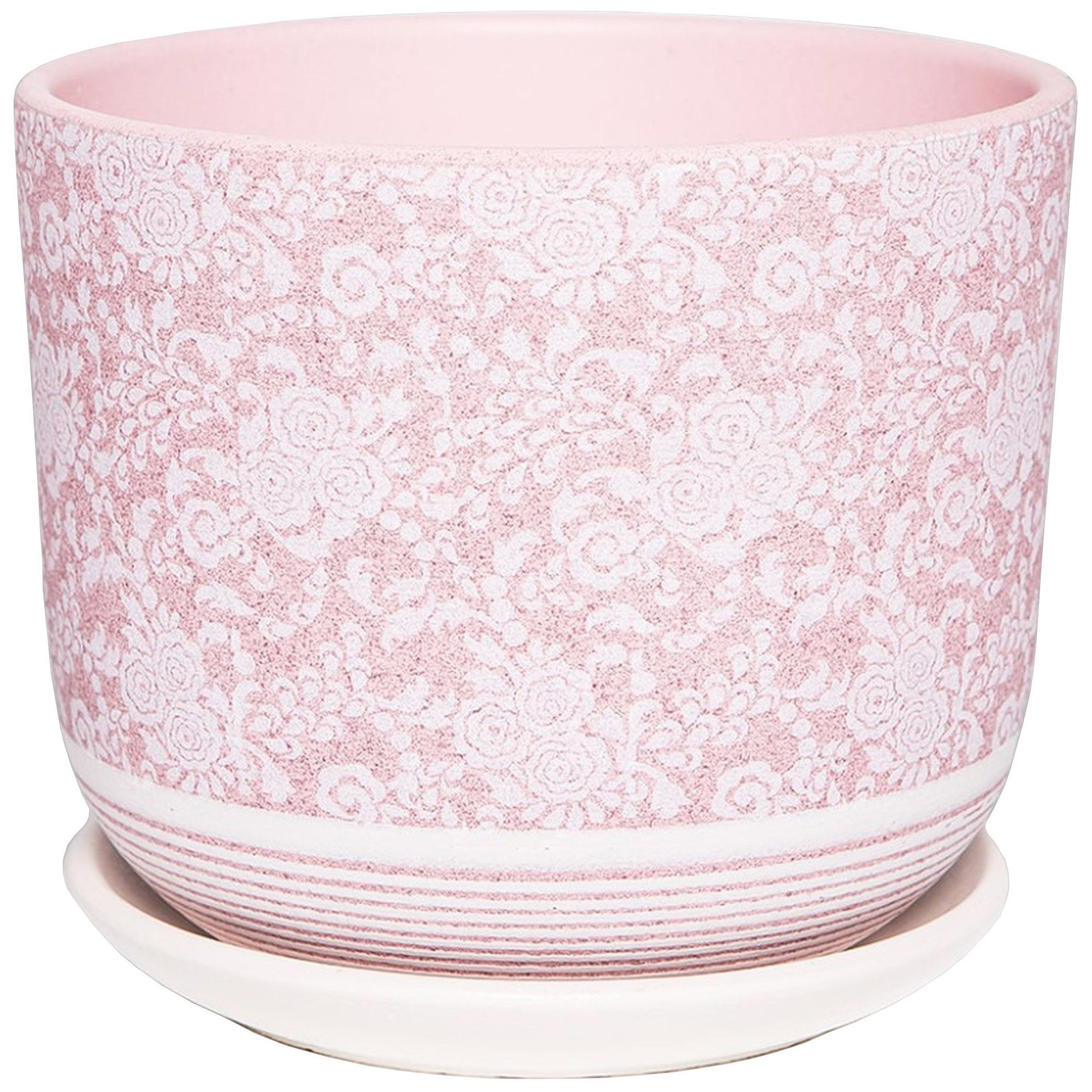 Изображение товара Горшок Гобелен d15 см керамический розовый с поддоном