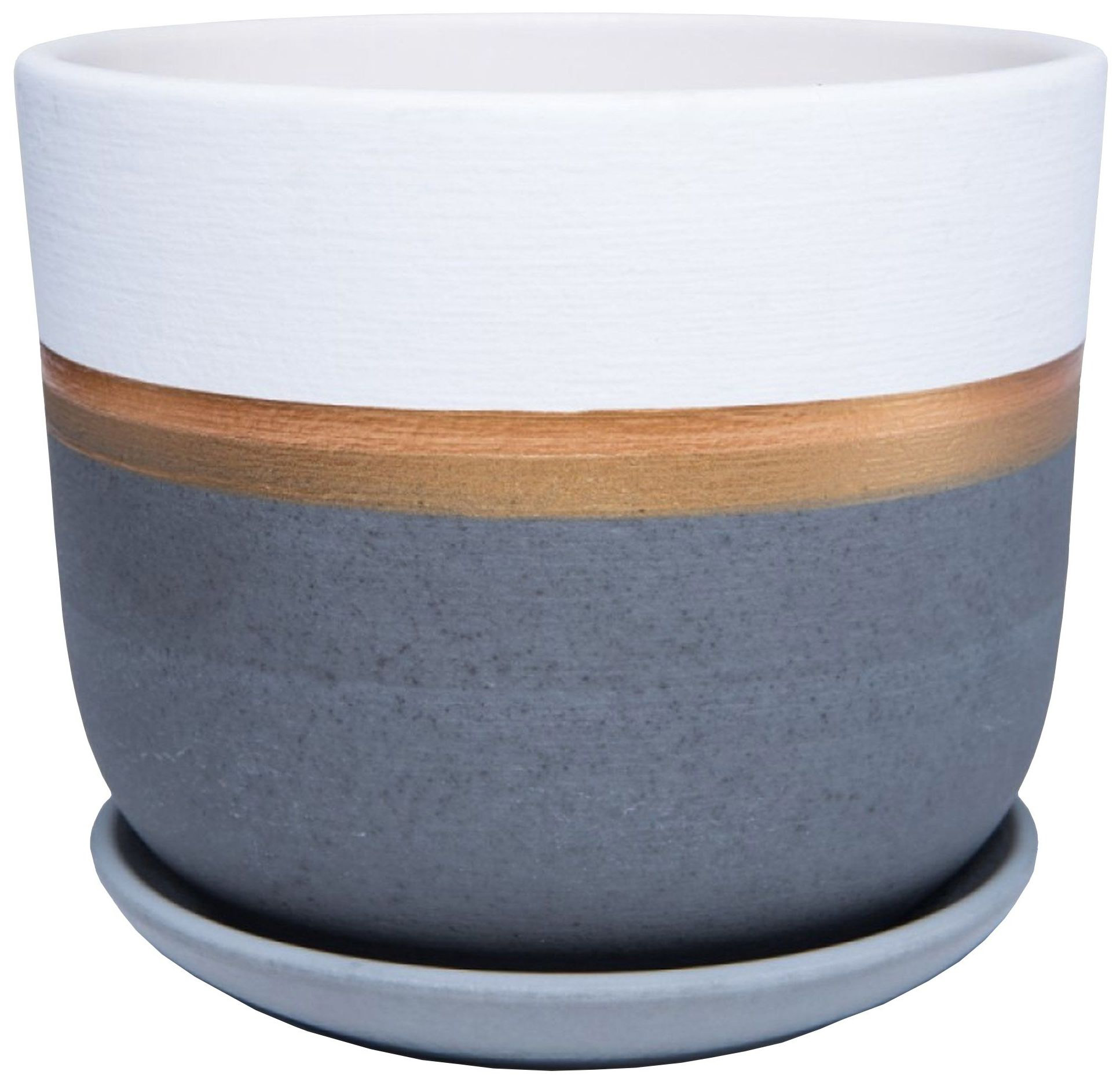 Изображение товара Горшок Маршмеллоу d19 см керамический белый с поддоном