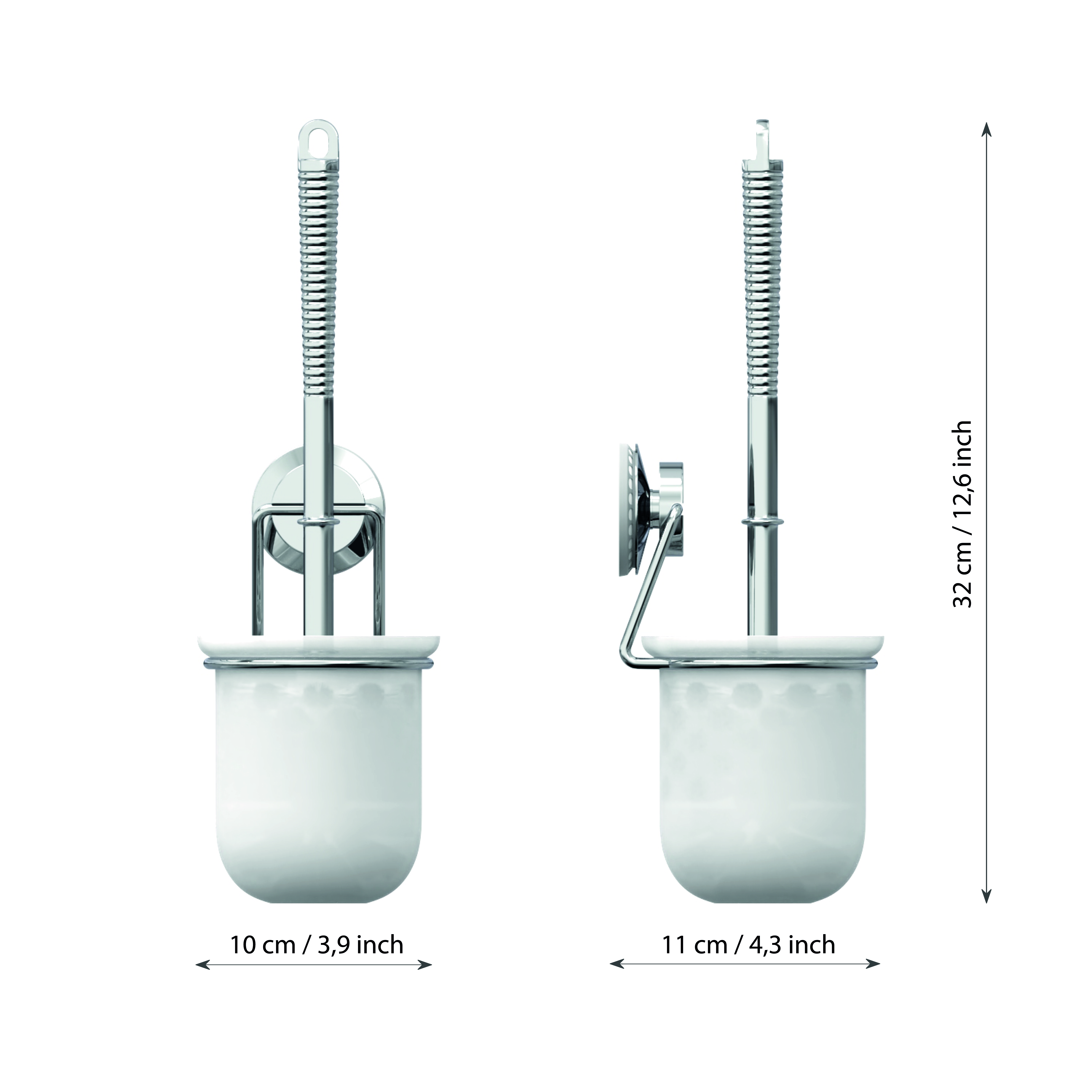 Изображение товара Ерш туалетный Fora ATLANT хром с вакуумной присоской для настенного крепления