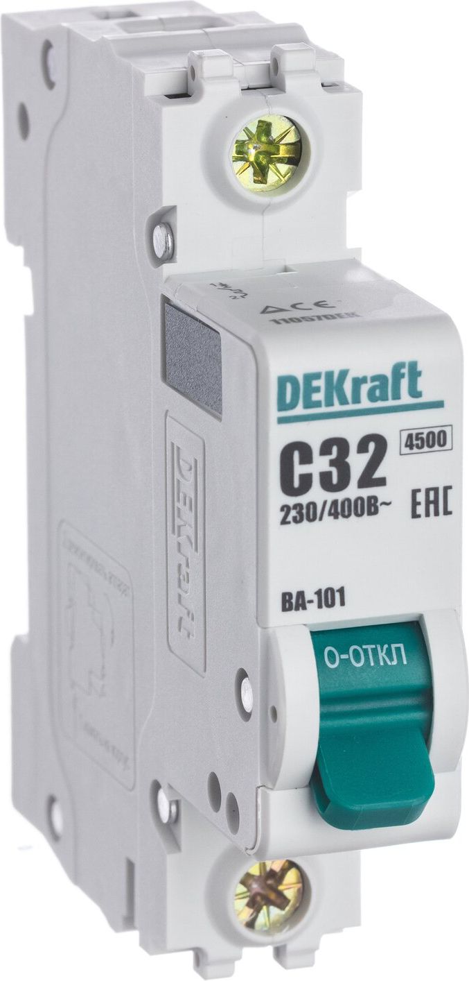 Изображение товара Автоматический выключатель DEKRAFT ВА-101 1P C32 A 4,5 кА